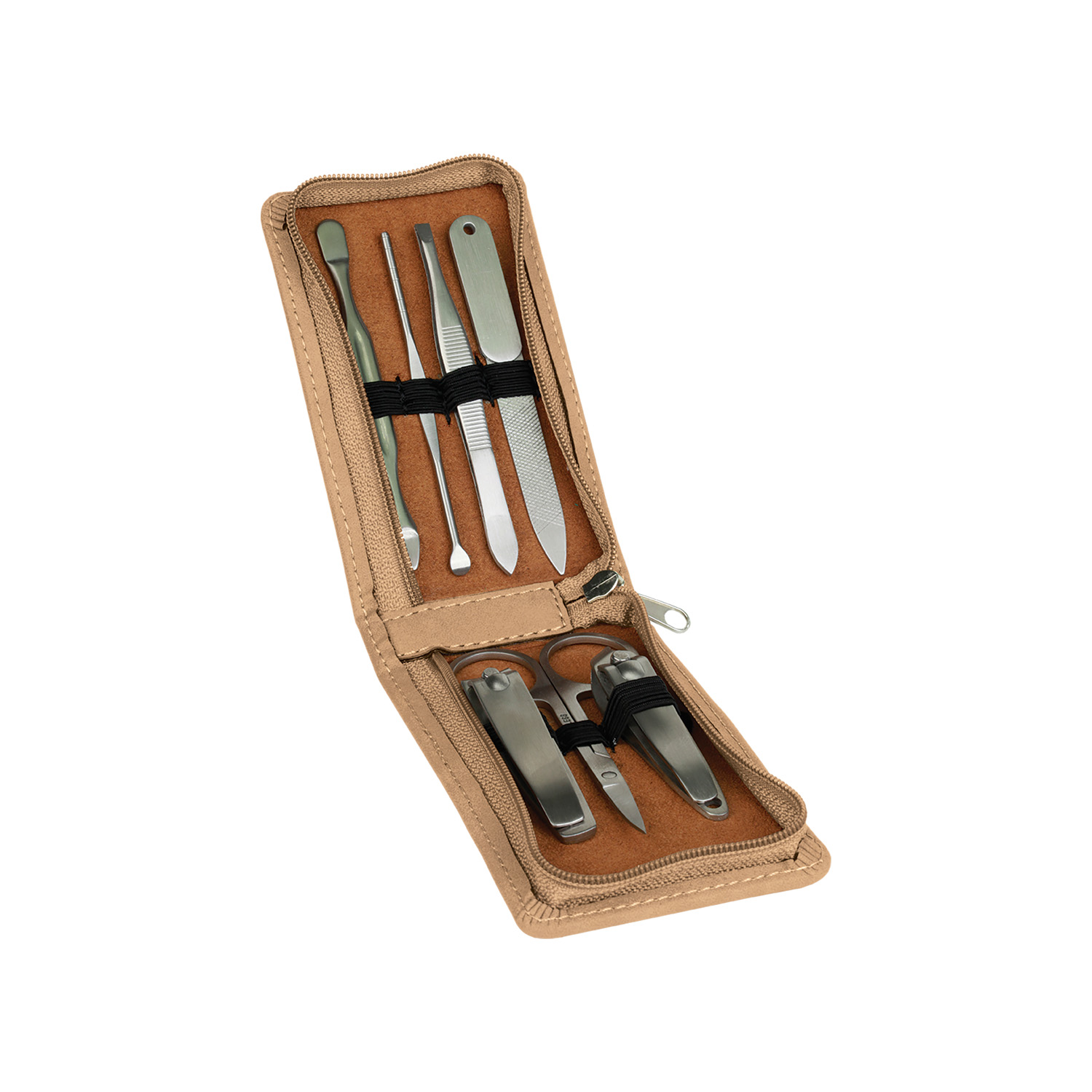 Light Brown Leatherette Manicure Set 4