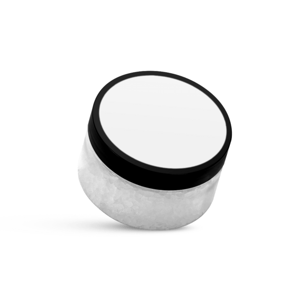4 oz. Lemon Verbena Bath Salts in Clear Jar with Black Lid 1