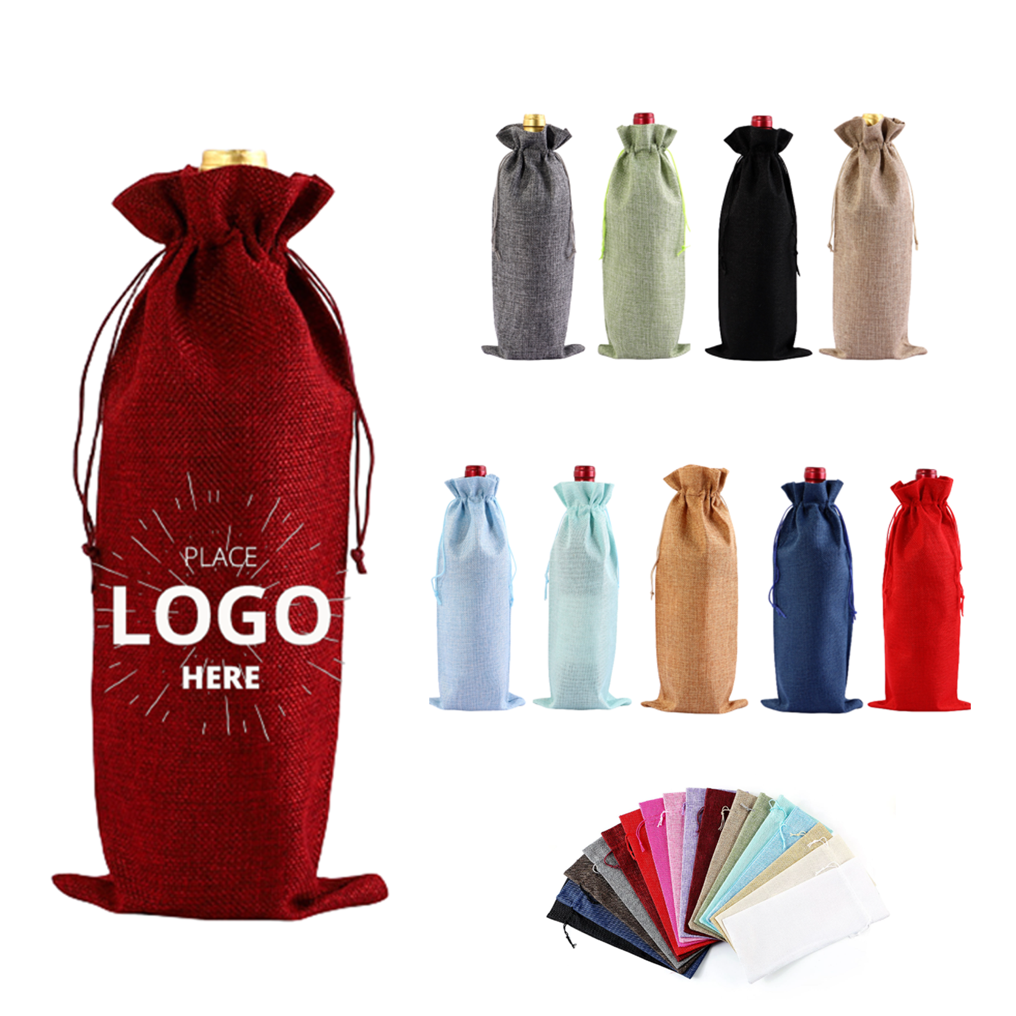 Reusable Linen Wine Bag 2