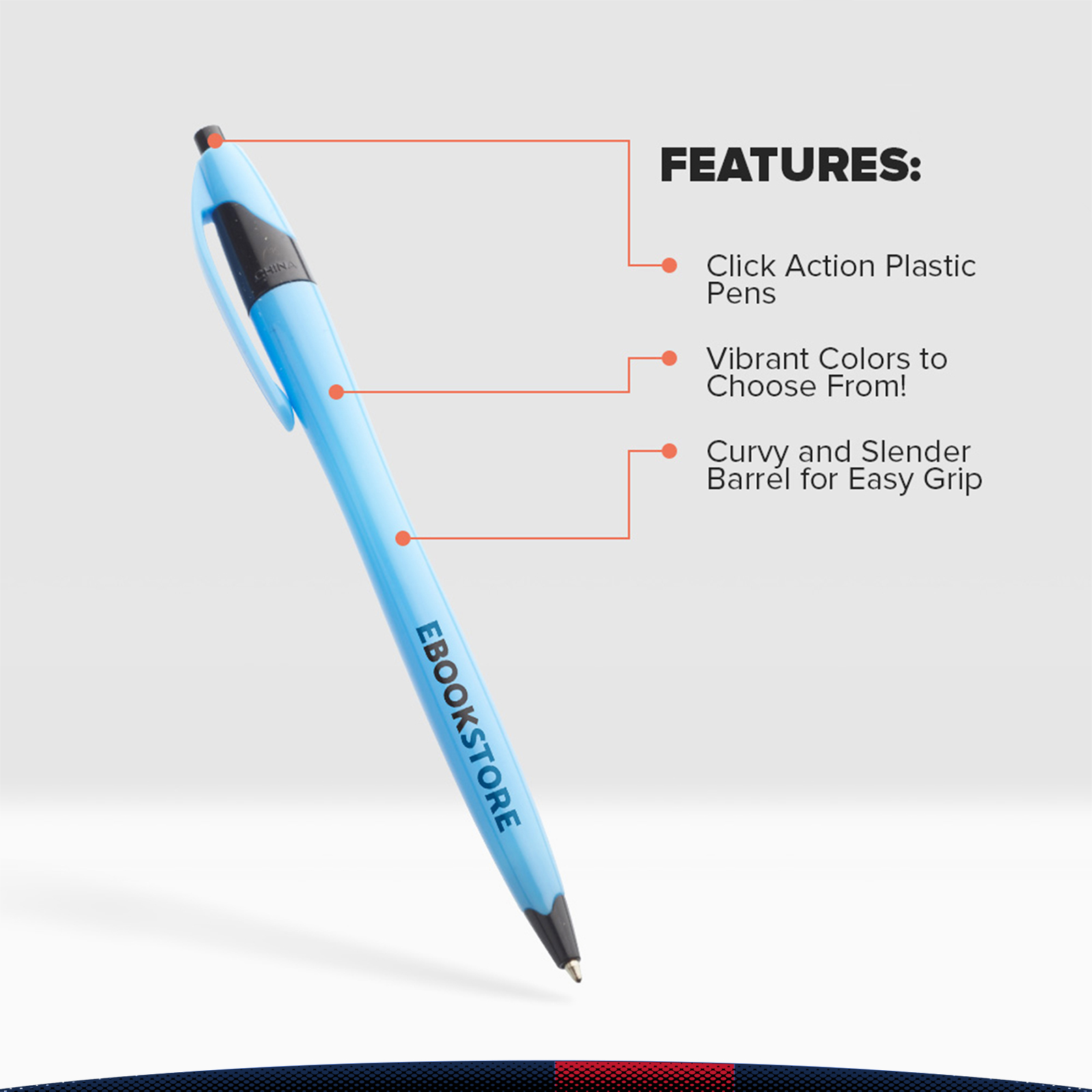 Zauner Click Action Plastic Pens 8