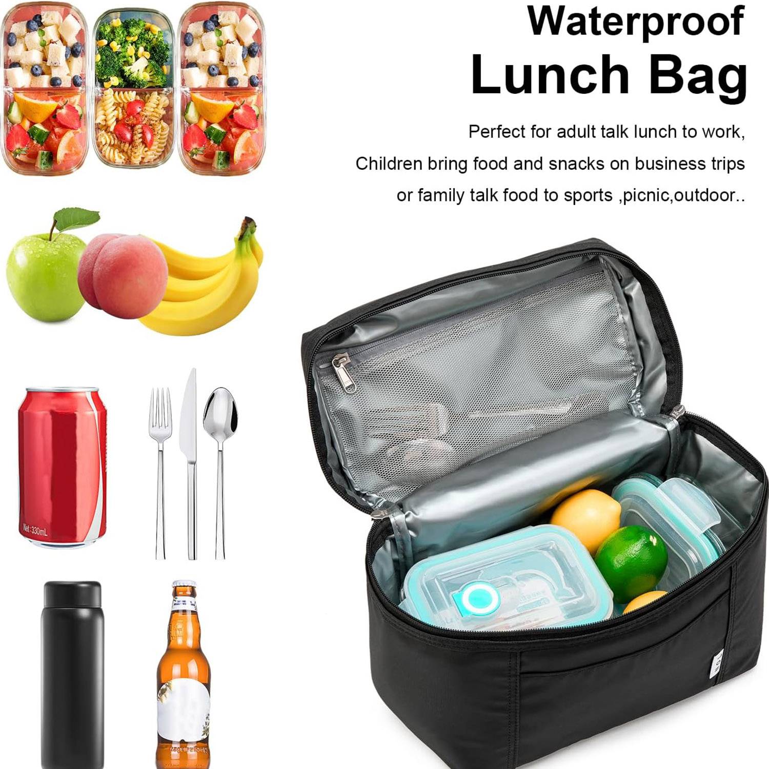 Reusable Lunch Bags for Adults Lightweight Waterproof 4