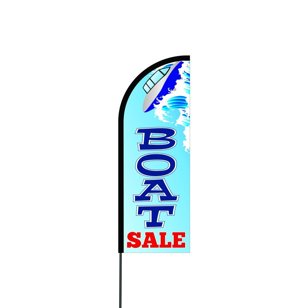 Boat Sale Flag Kit 14' Feet Feather Flag Sign Outdoor Banner 1