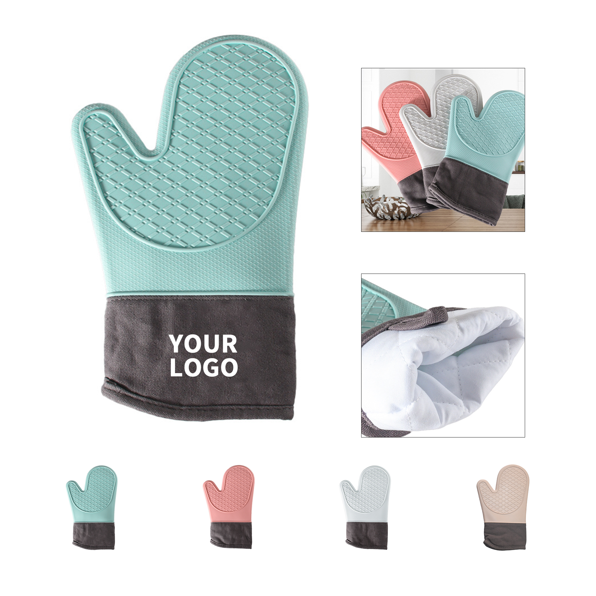 Heat Resistant Silicone Oven Mitt With Textured Grip 3