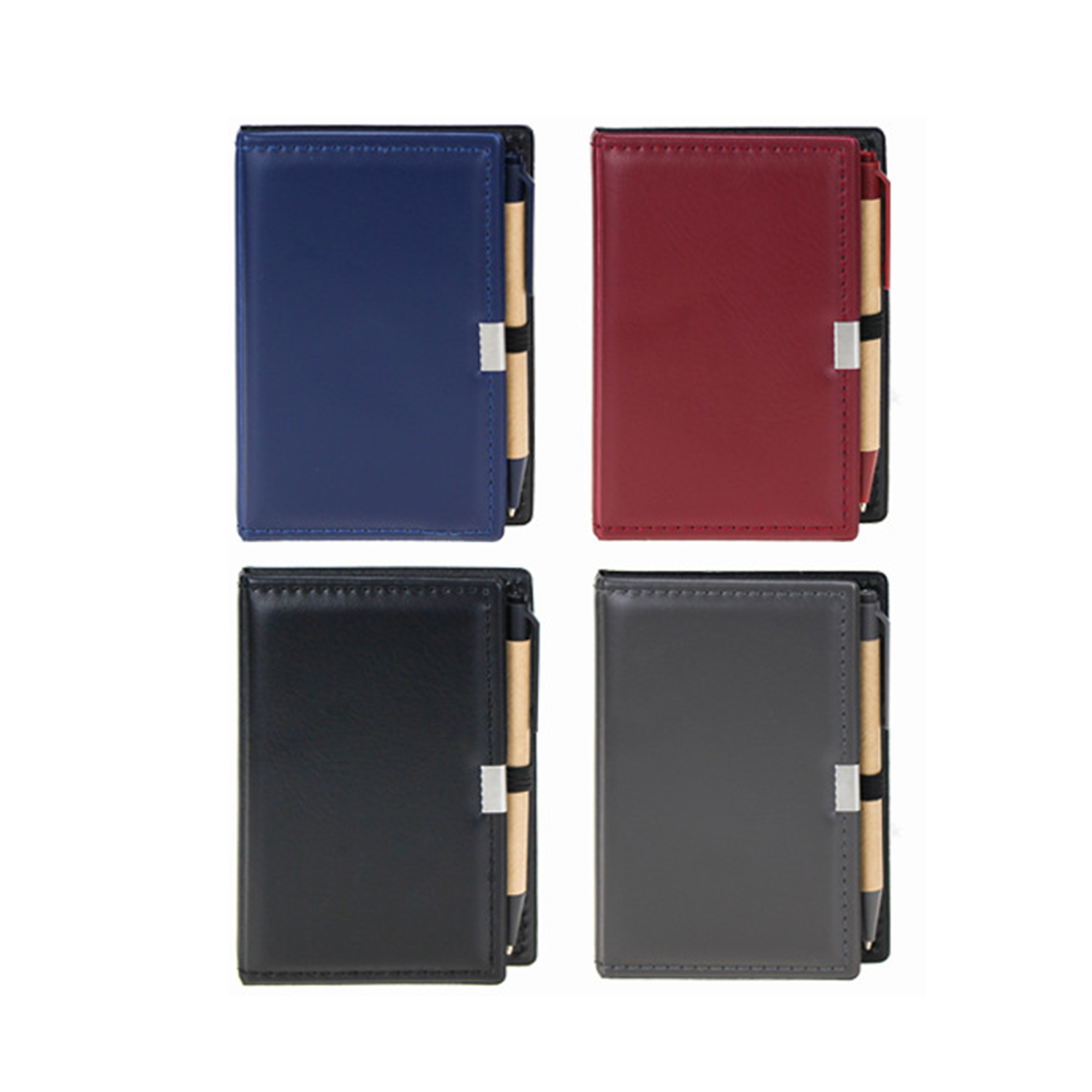 PU Cover Note Set With Sticky Page And Writing Pen 5.2" x 3.6" x 0.4" 4
