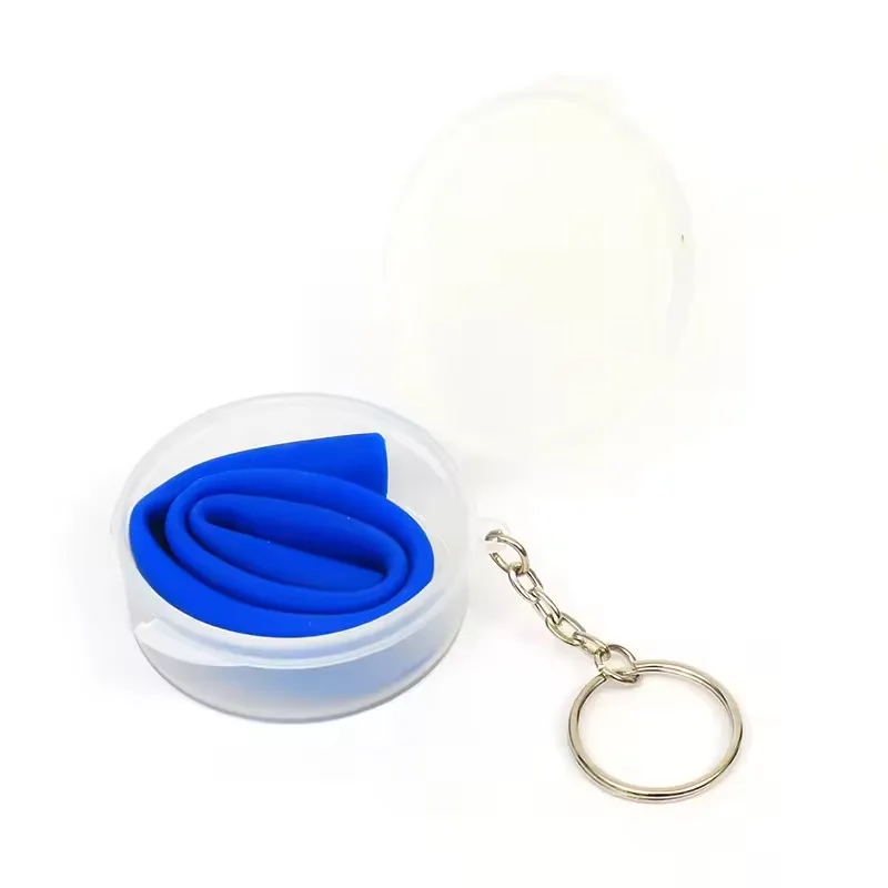 Collapsible Silicone Straw Keychain With Carrying Case 6