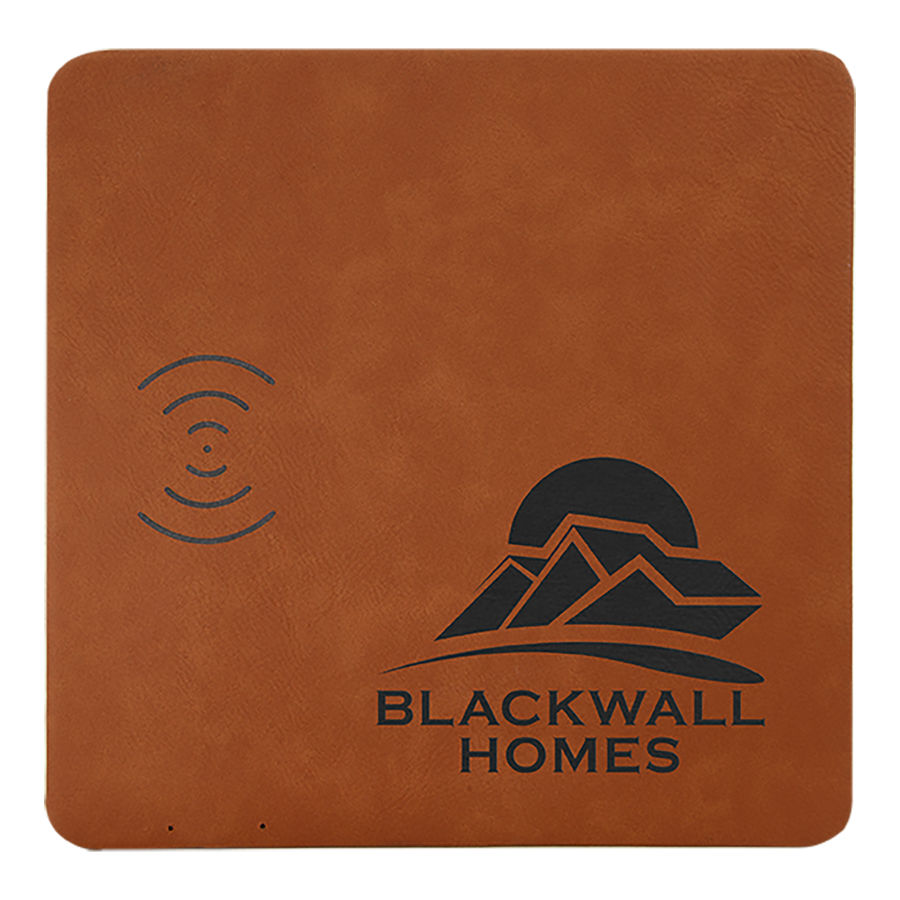 8" x 8" Rawhide Leatherette Phone Charging Mat 2