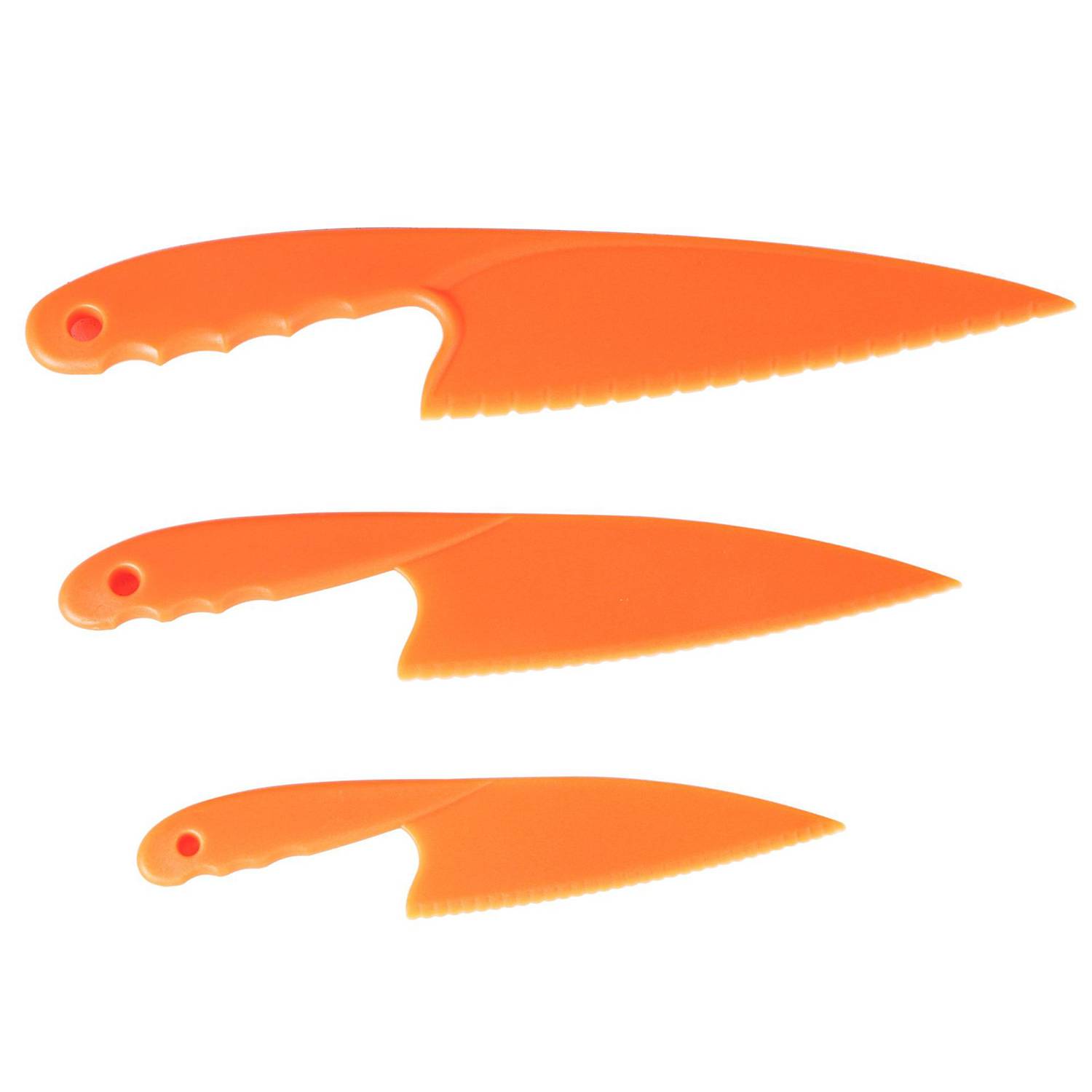 3-Pieces Plastic Cake Knife w/ Serrated Blade 5