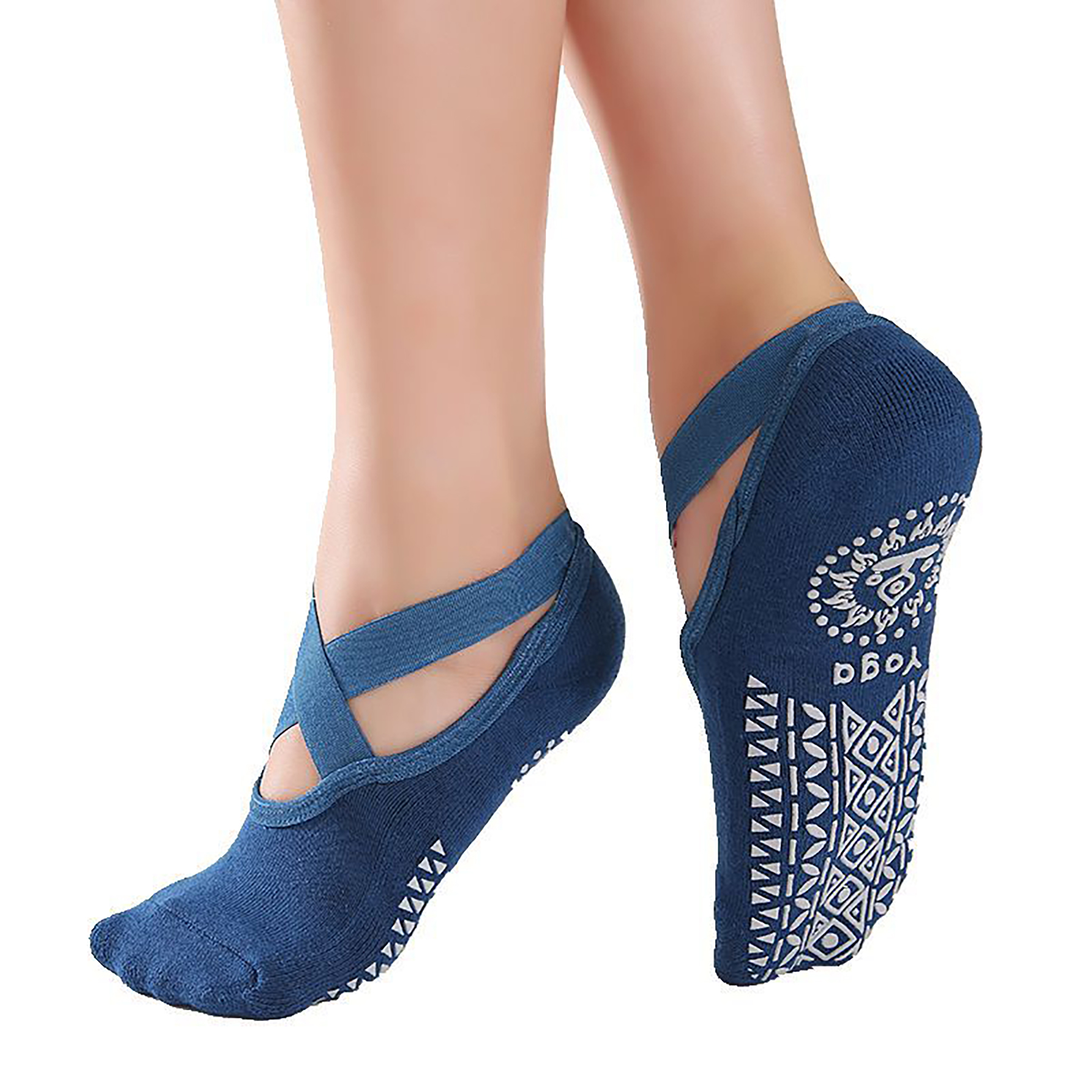 Women's Non Slip Grip Yoga Socks 6