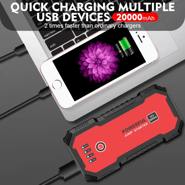 Multifunctional Mobile Power Supply 12V Car Jump Starter 5