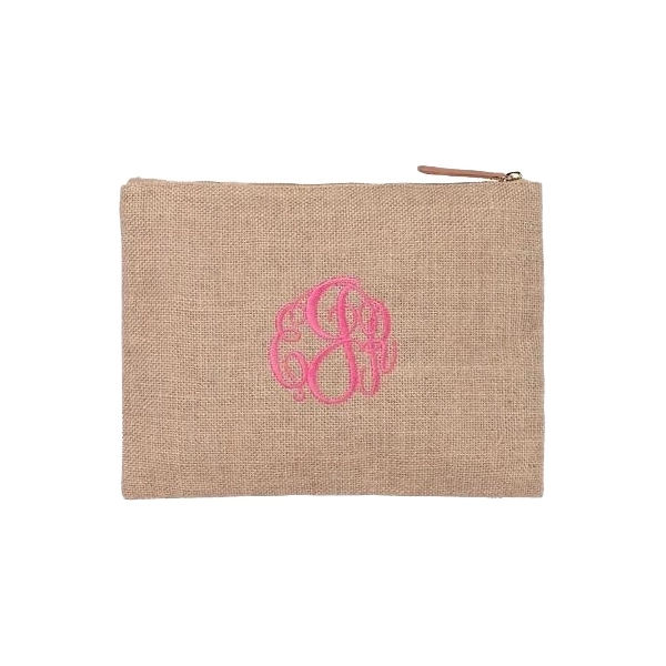 Jute Cosmetic Bag Zipper Pouch 4