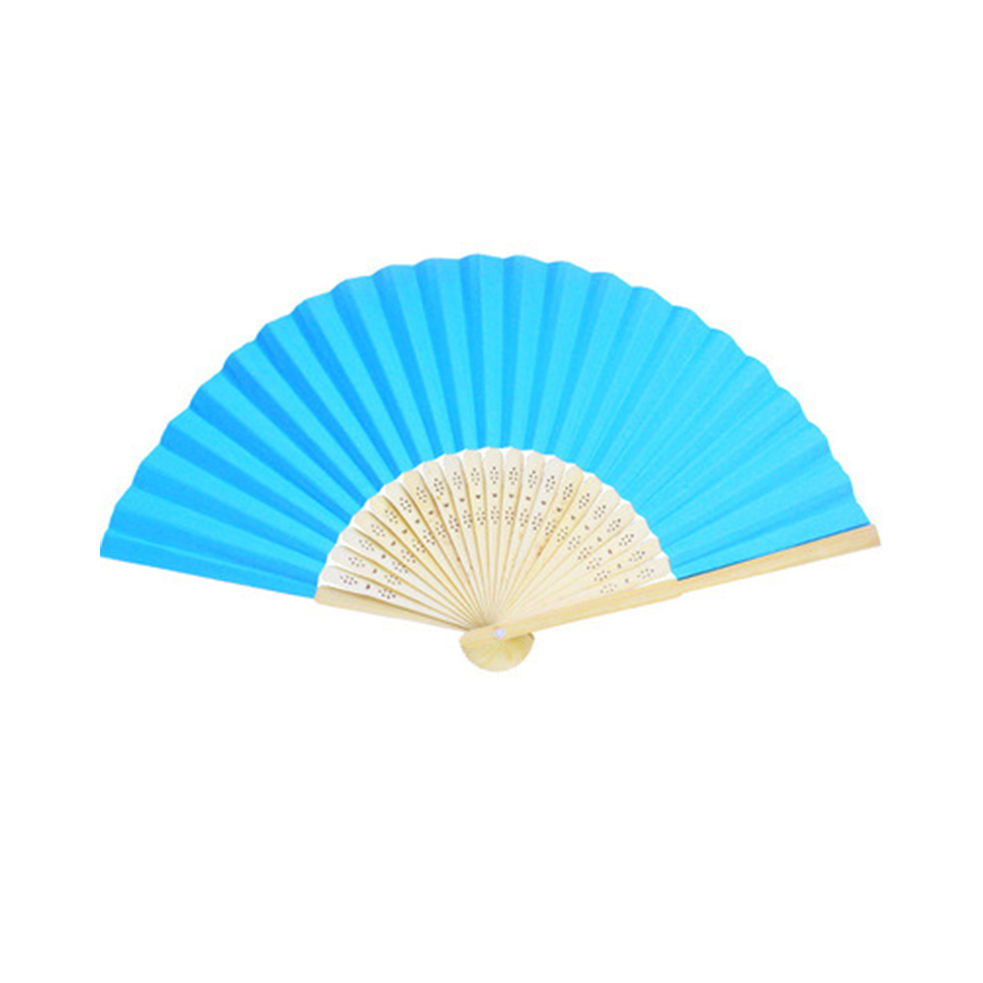 Bamboo Silk Folding Hand Fan 15" x 8" Full Color Surface 6