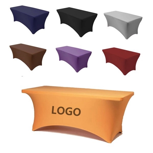 3-Sided Full Color Printed Spandex Tablecover - 8' STANDARD 2