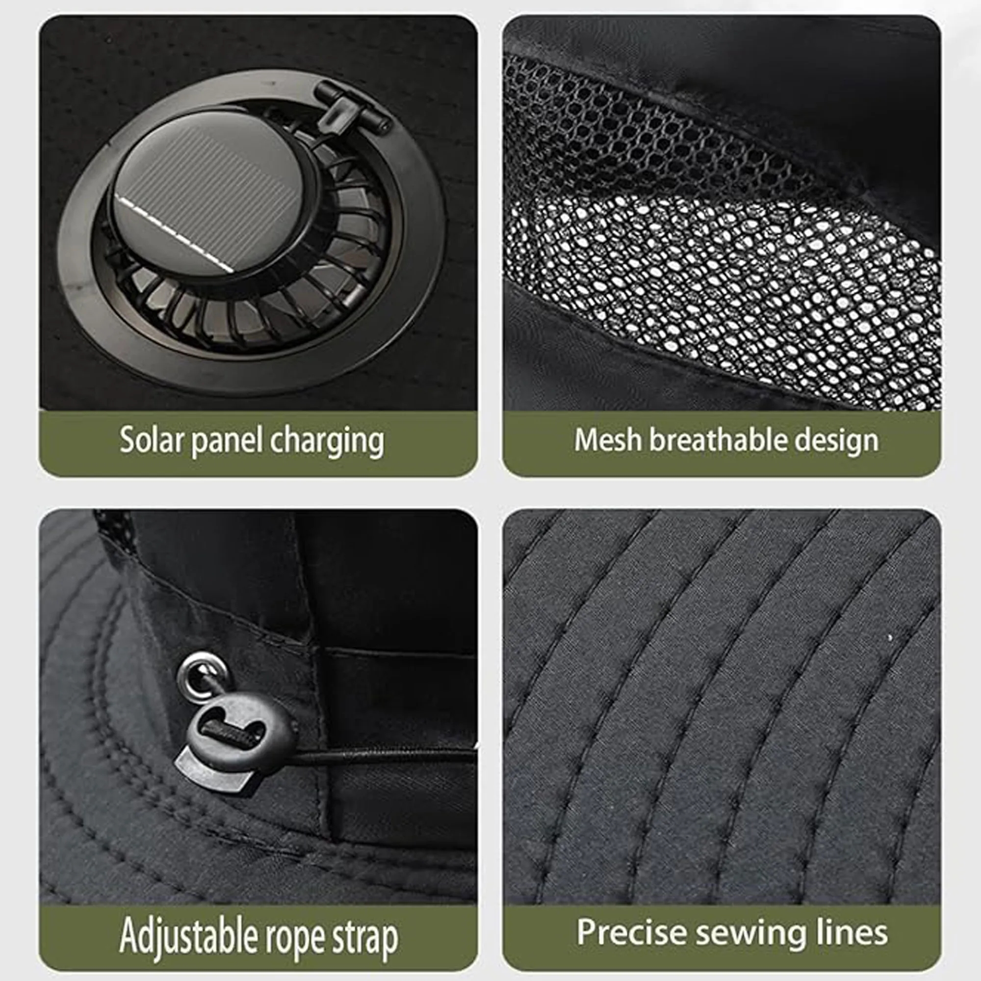 Outdoor Wide Brim 2 Solar Fan Hat 2