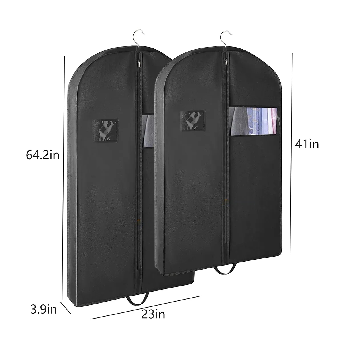 Foldable Clear Hanging Travel Suit Long Dress Garment Bags 4