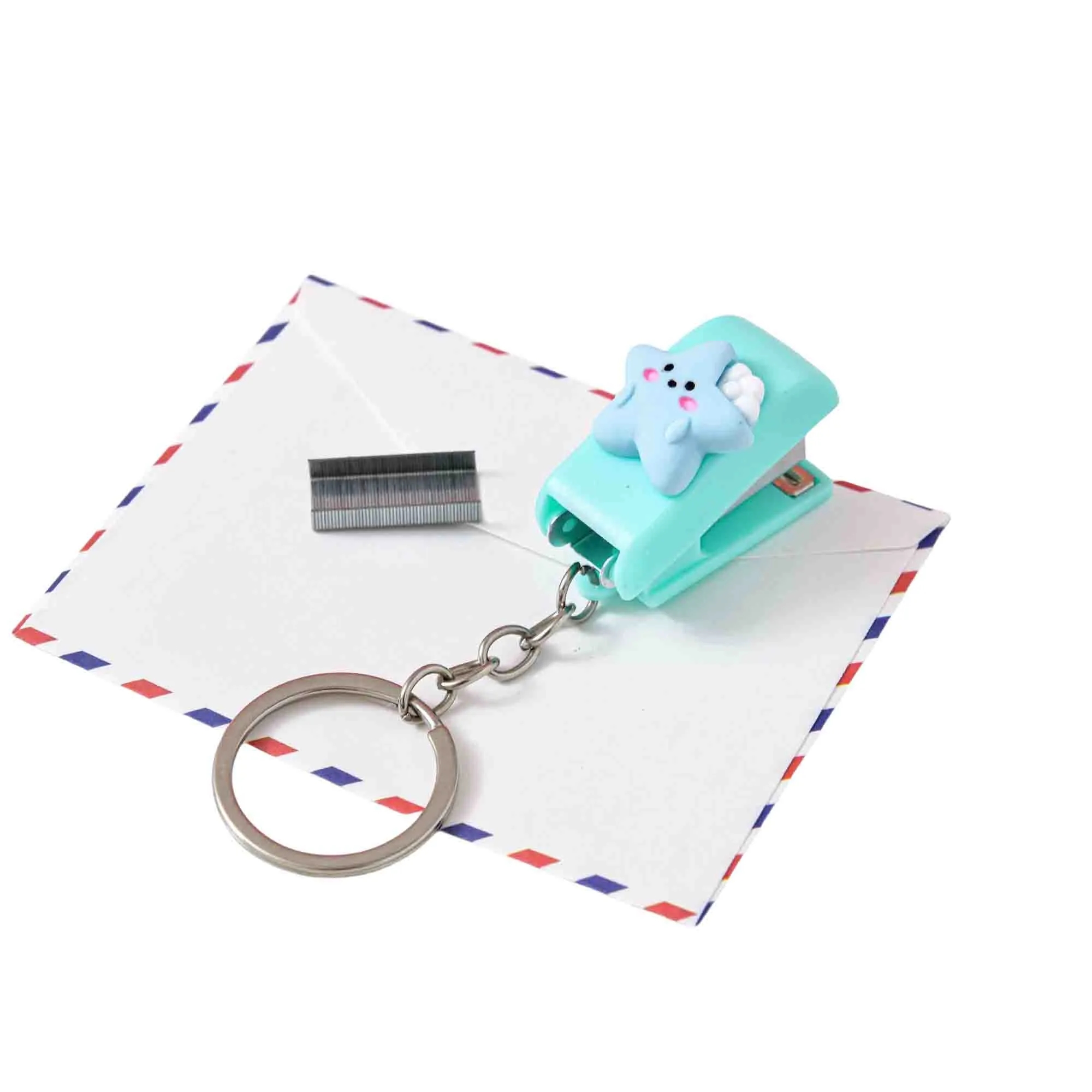 Portable Cartoon Mini Stapler With Keychain 9