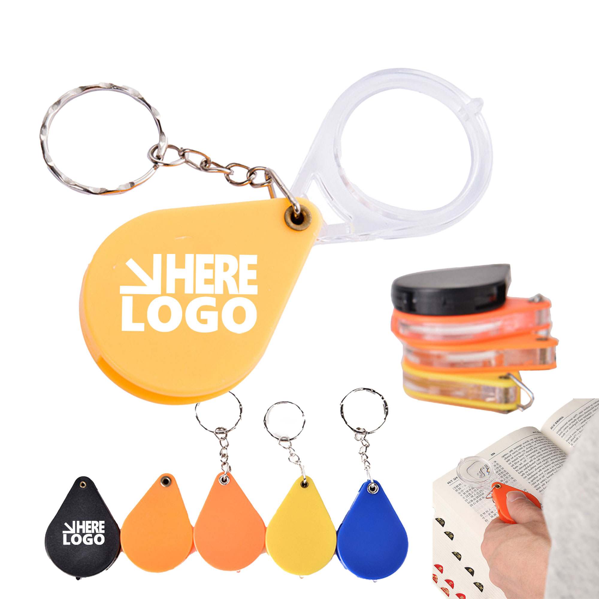 MOQ 20 Pocket Magnifying Glass Keychain 5x 2