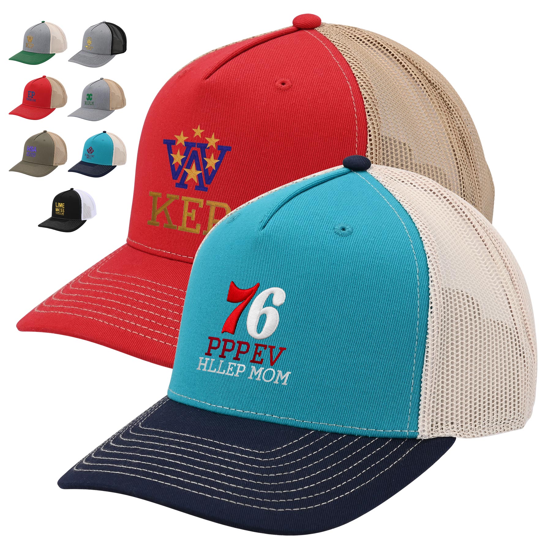 Premium 5-Panel Trucker Cap With Mesh Back & Plastic Snapback Closure 5
