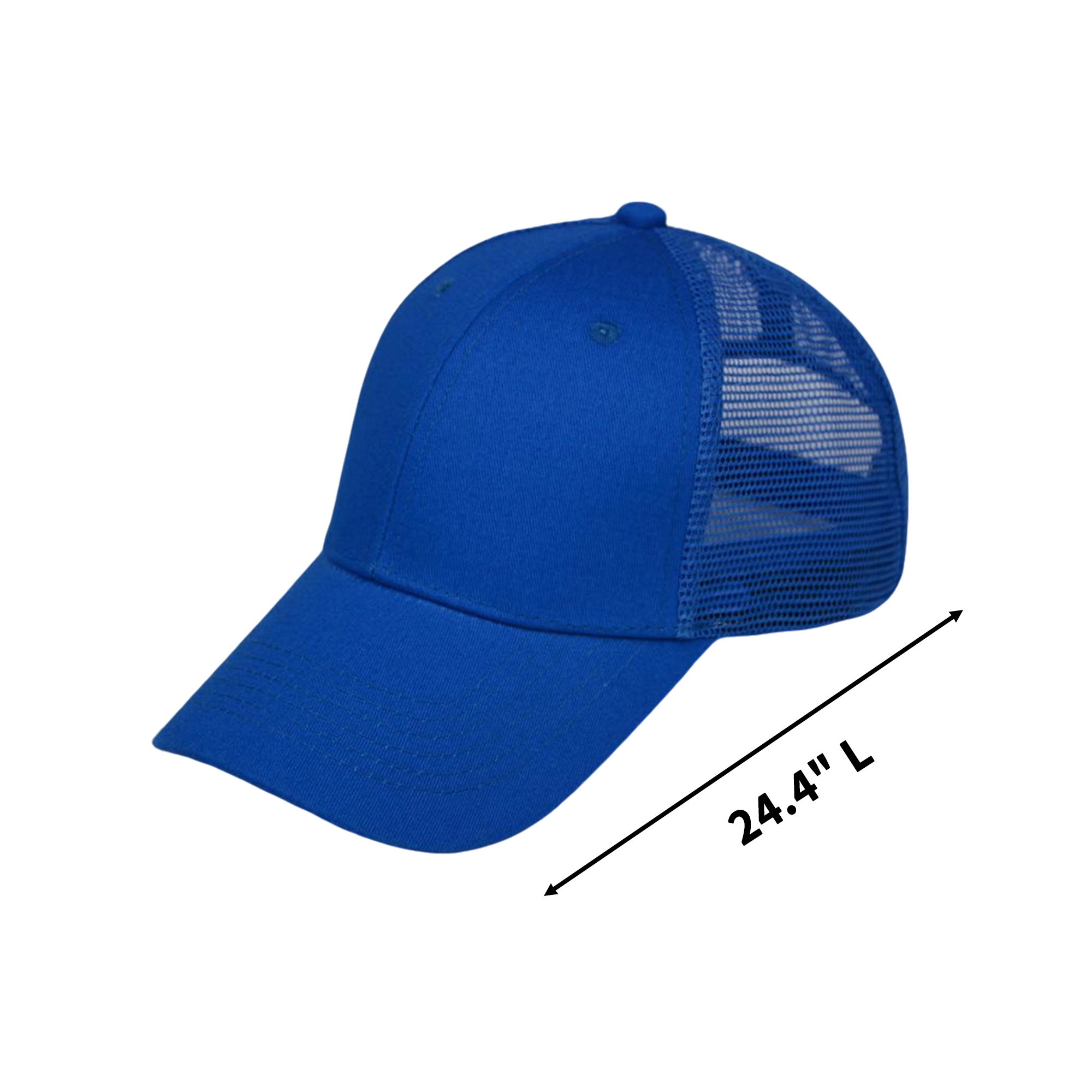 Mesh Snapback Trucker Hat Adjustable Fit 24.4" Circumference 3