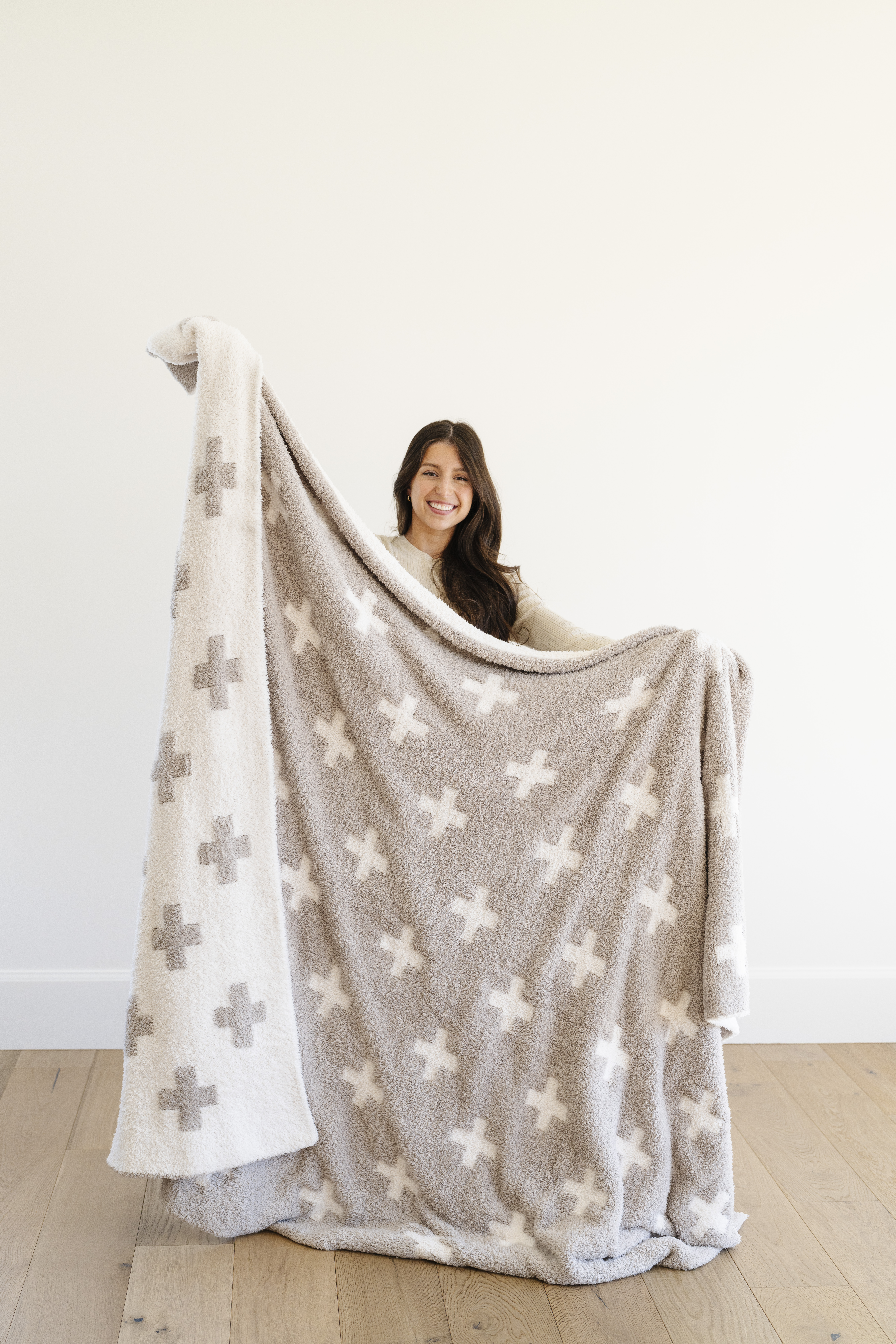 Double Layered Bamboni Swiss Cross-Throw Luxury Blanket (50x60) 1