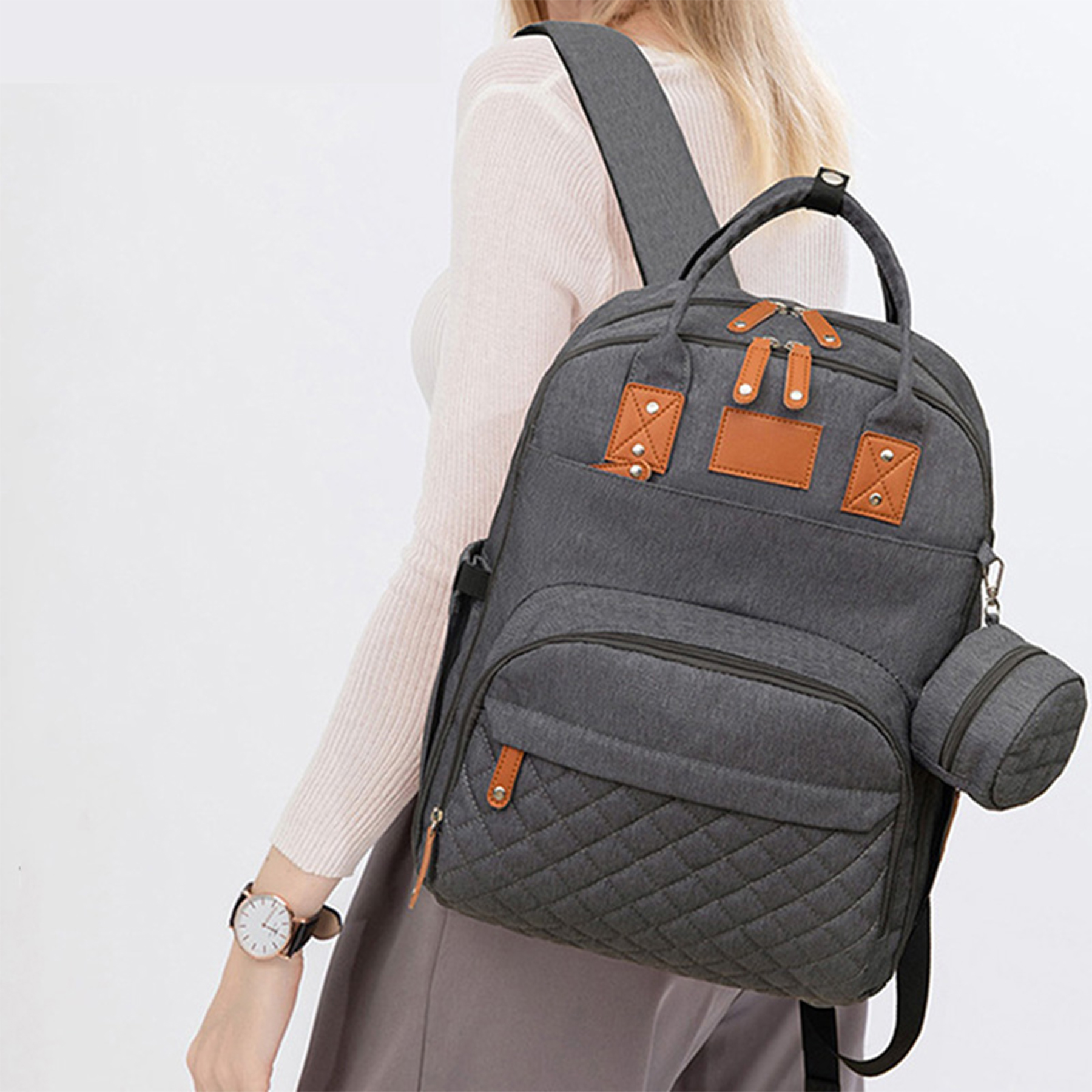 Nylon Waterproof Baby Changing Backpack 2