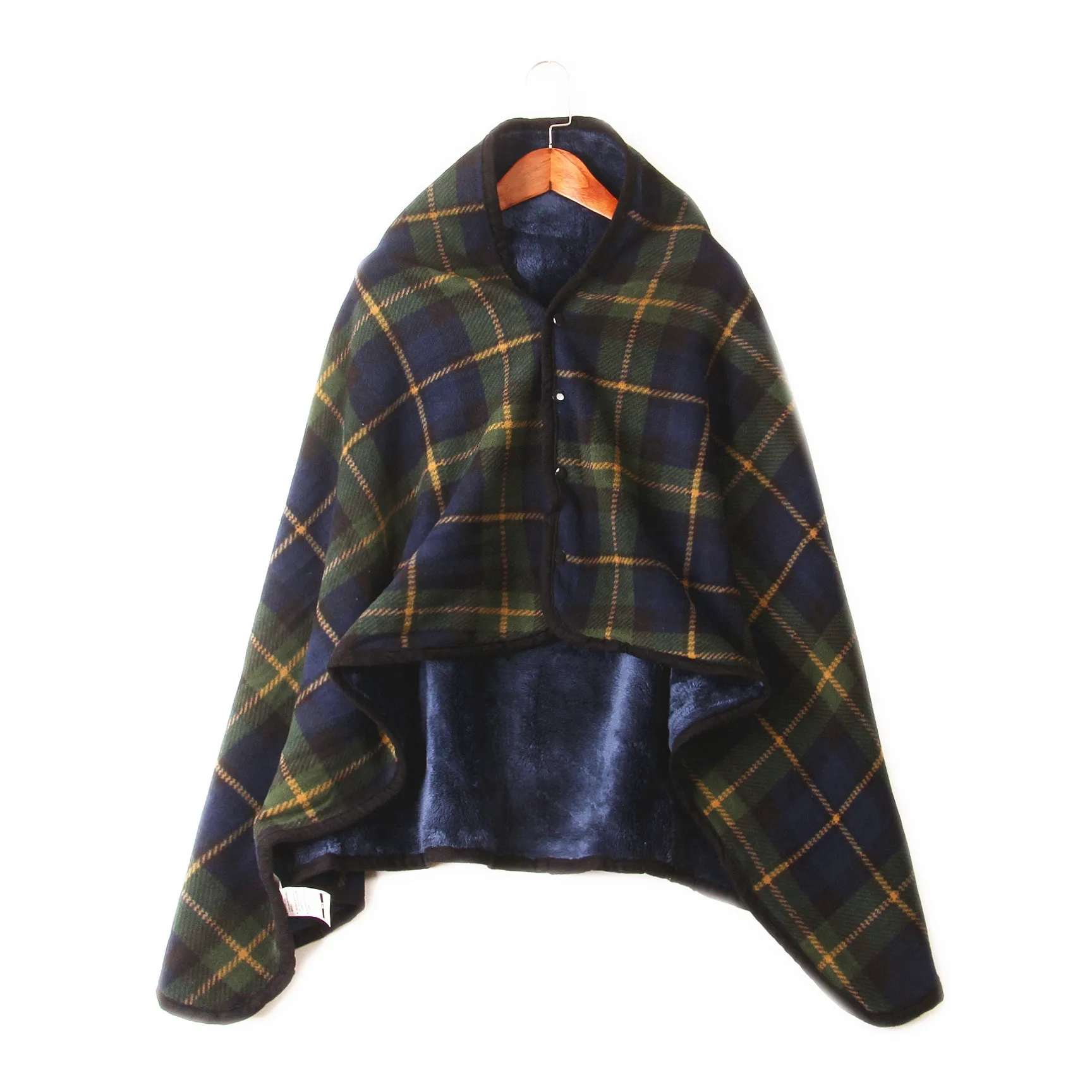 Fleece Wearable Blanket Poncho Throw With Buttons 1