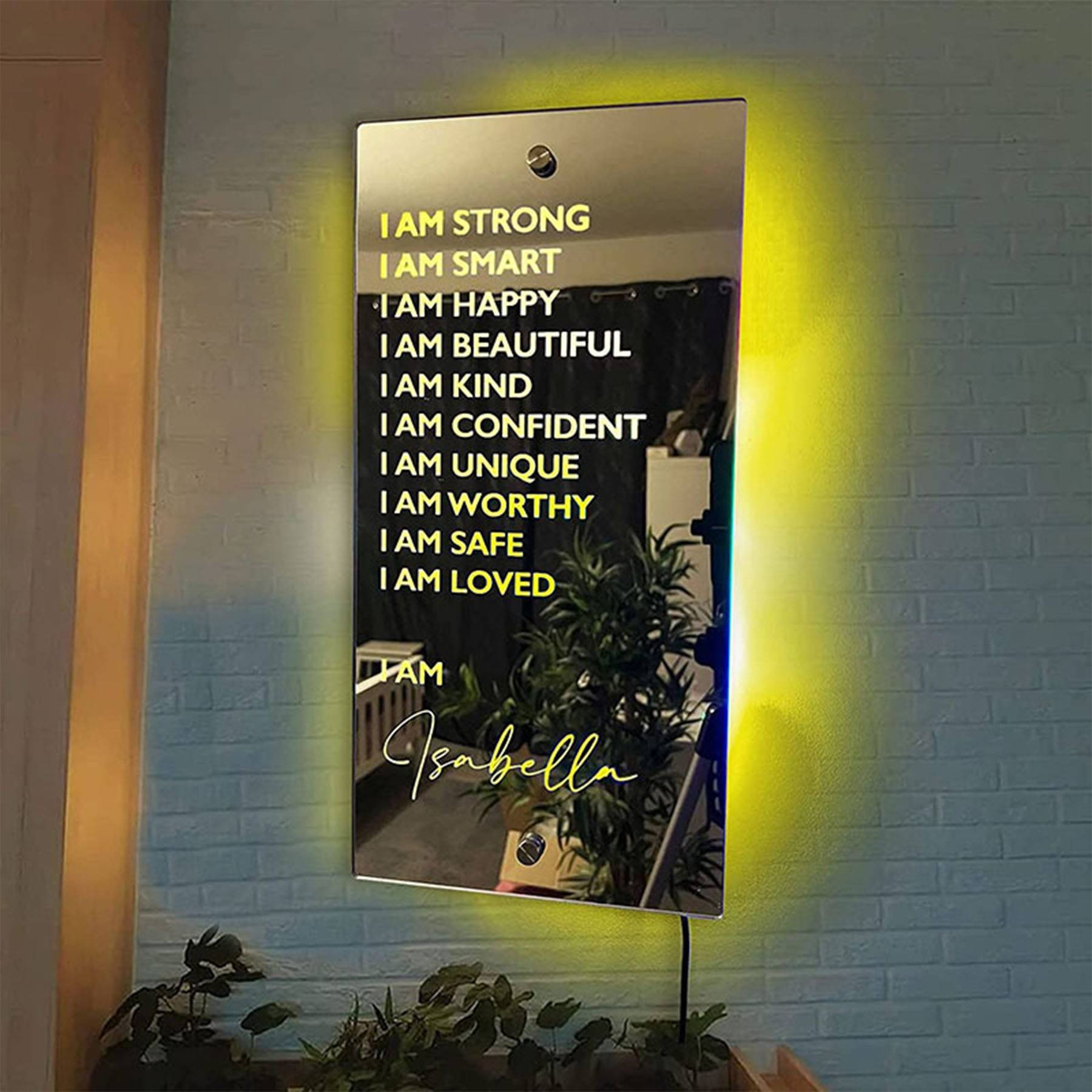 10 Self-Affirming Acrylic Wall Mirror W/ LED Light 3