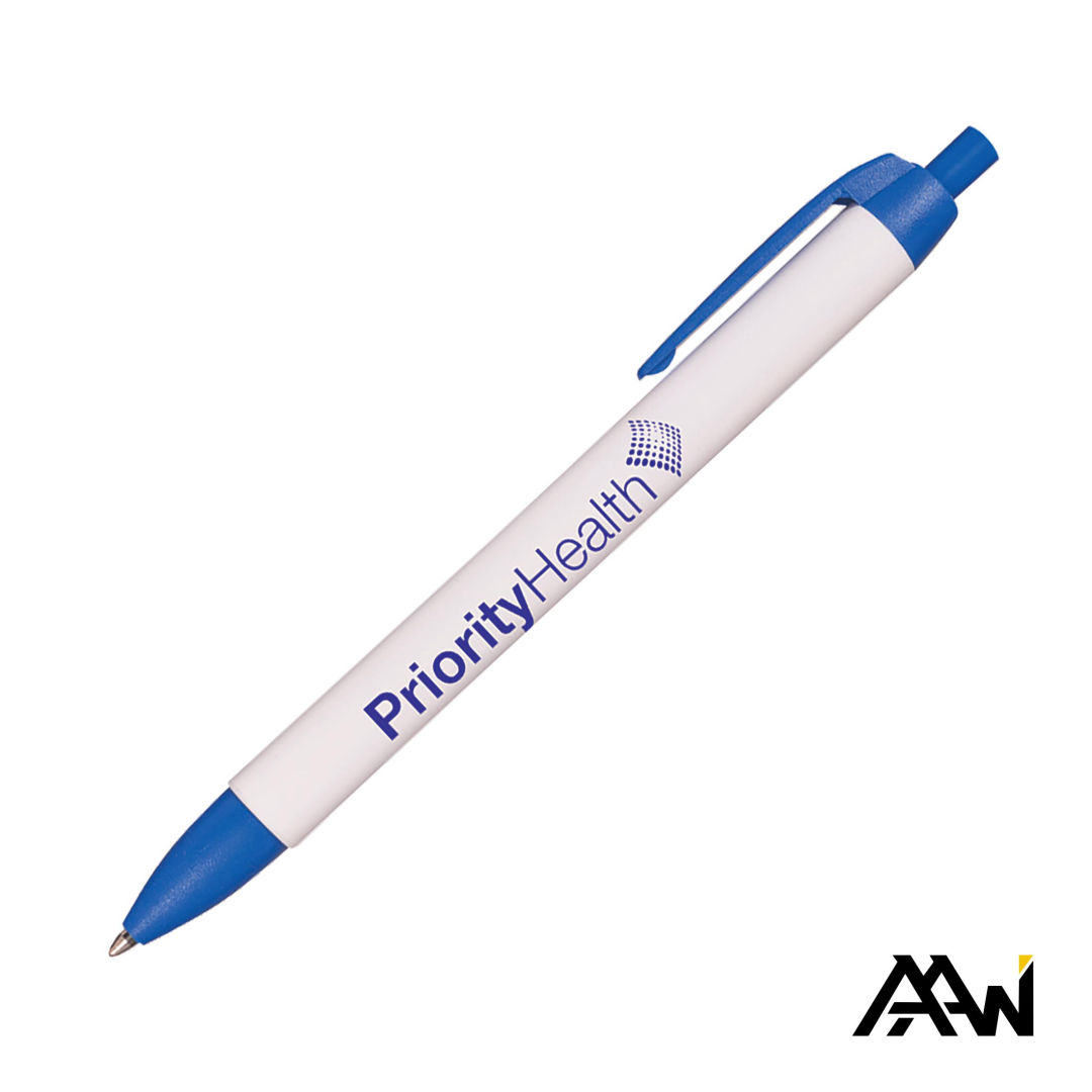Widebody Pen w/Glossy White Barrel - Matte Colored Accent 2