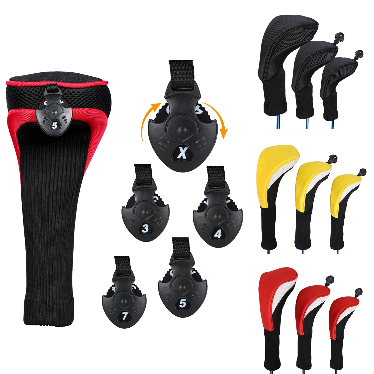 Golf Head Cover Leather Headcovers Set Fits Irons 1