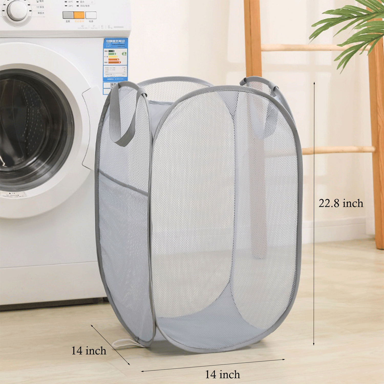 Foldable Pop Up Breathable Mesh Dirty Clothes Laundry Basket 11