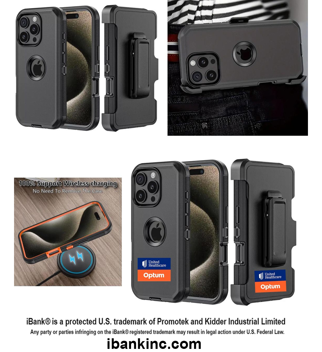 iBank ® iPhone 16 Shockproof Case with Belt Clip and a kickstand
