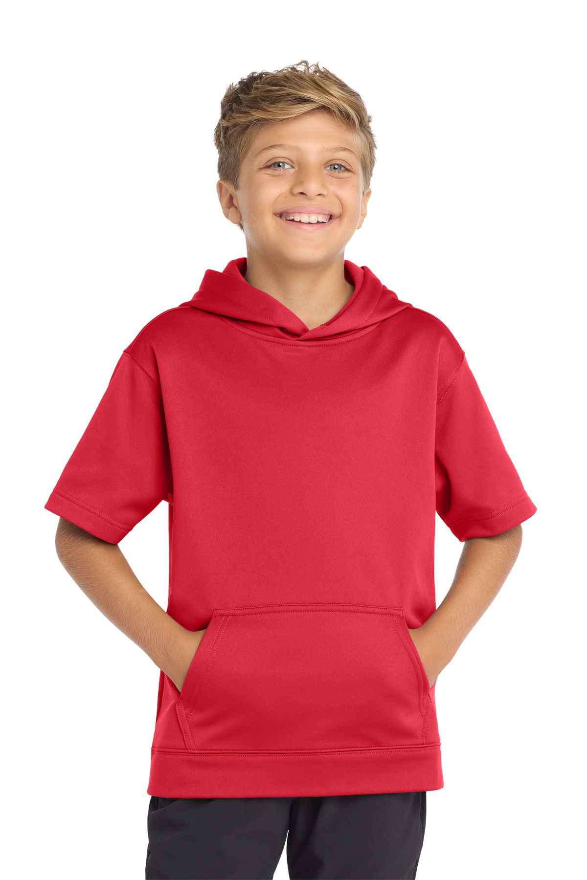 Sport-Tek Youth Sport-Wick Fleece Short Sleeve Hooded Pullover. YST251 21