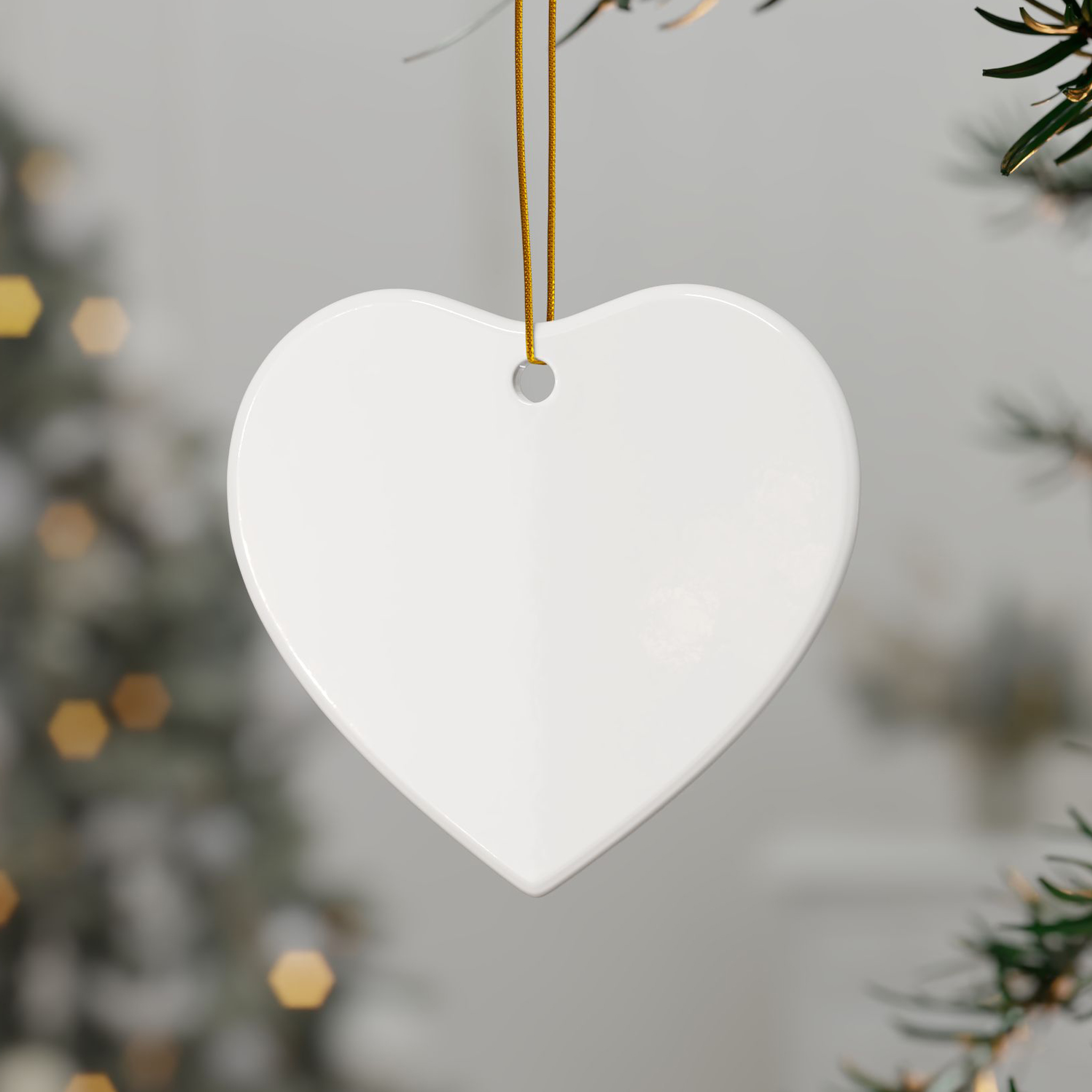 3 Inch Christmas Ceramic Ornaments-Heart 3