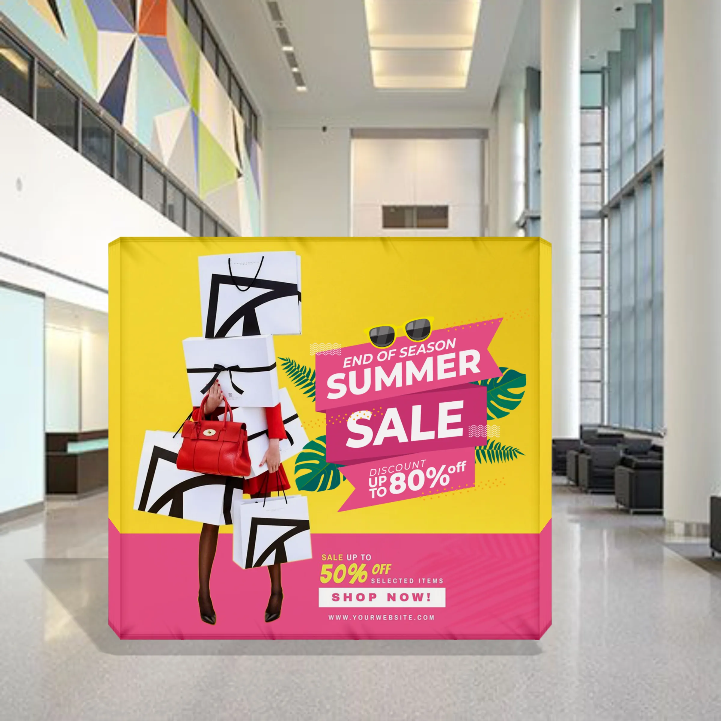 8'x8' Straight Pop Up Fabric Foldable Display Wall 4