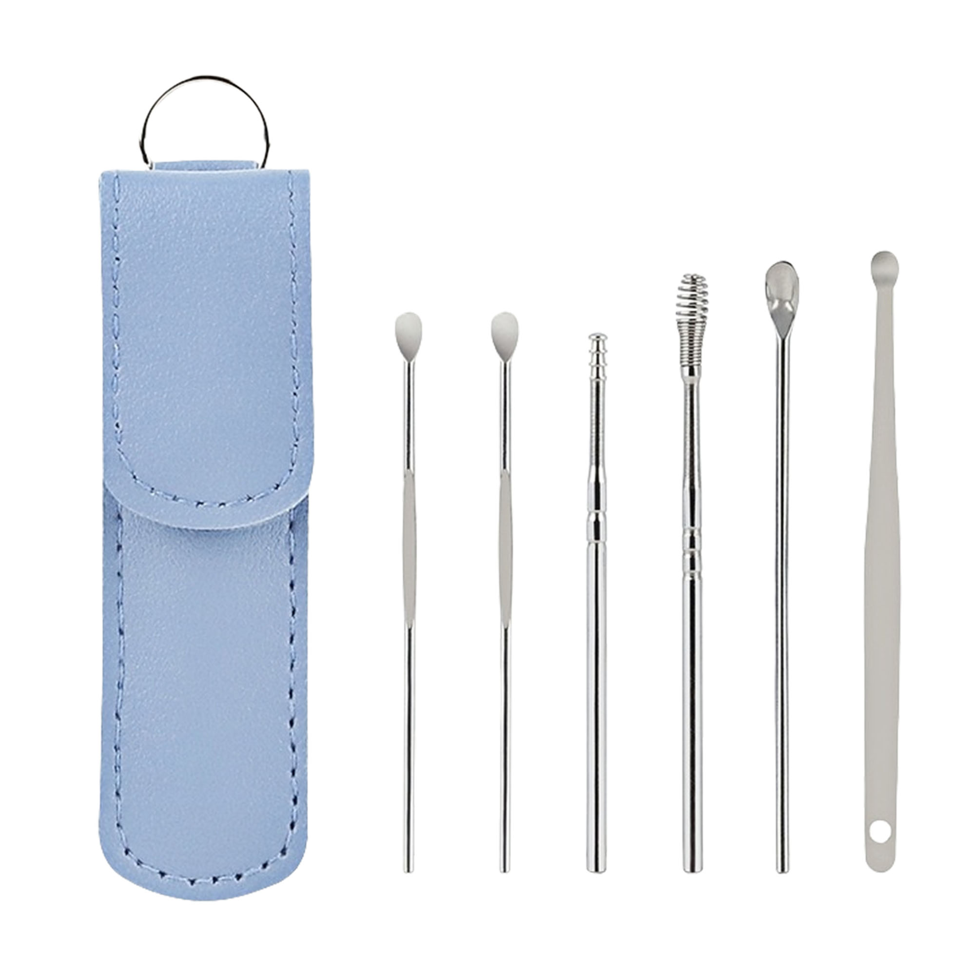 6-Piece Spiral Earwax Cleaner Kit with PU Leather Case, Portable Ear Pick Set for Home Use. 5