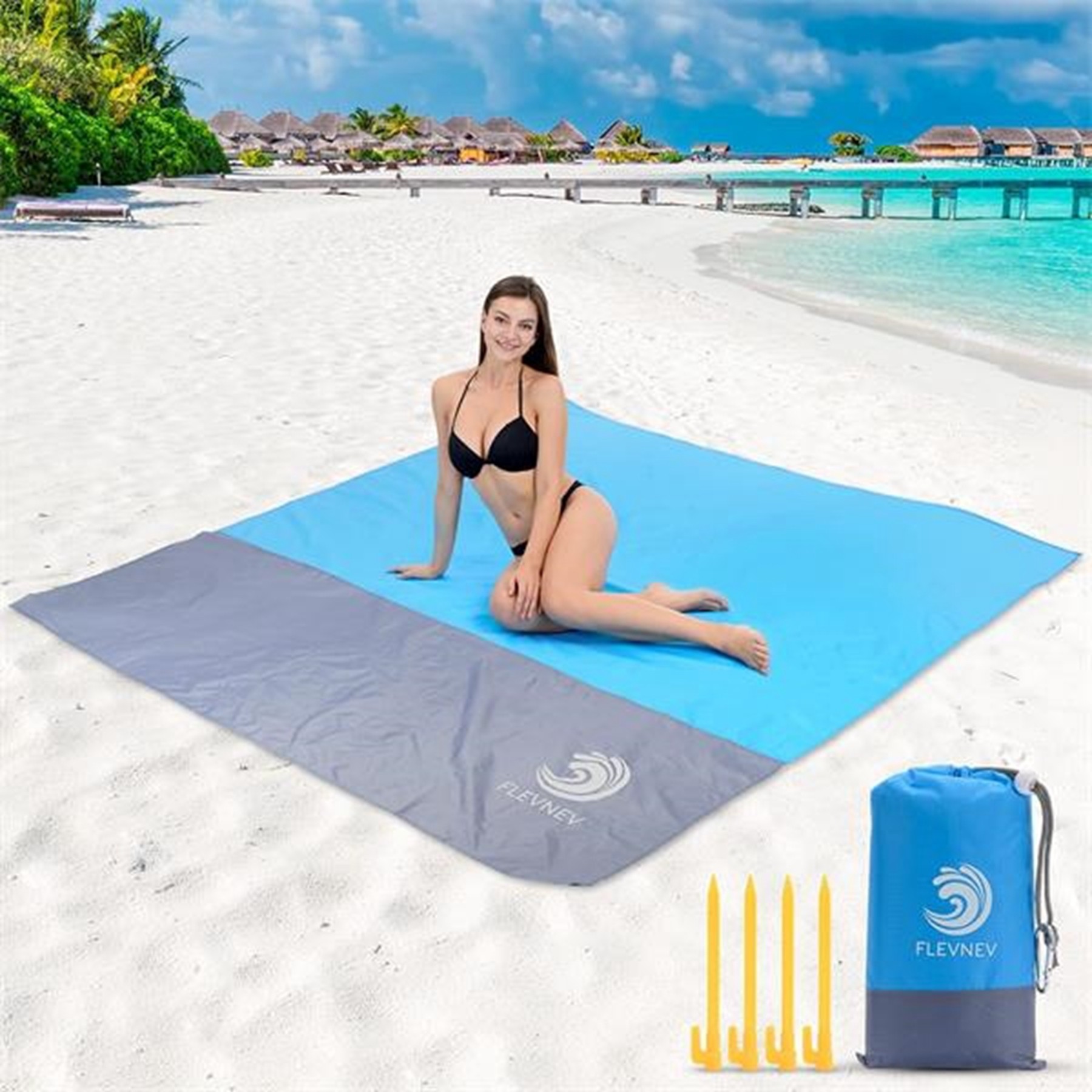 Sand Free Beach Blanket Mat 3