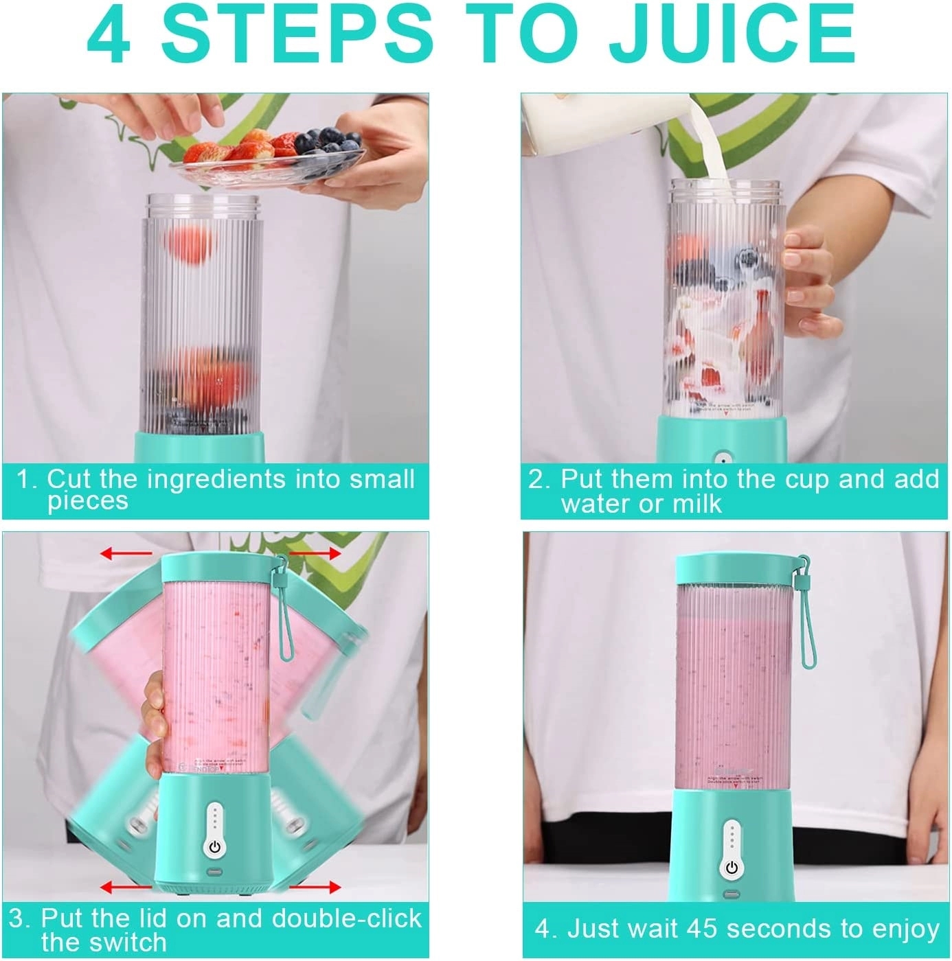 Portable Blender Mini Juicer With 6 Powerful Blades 3