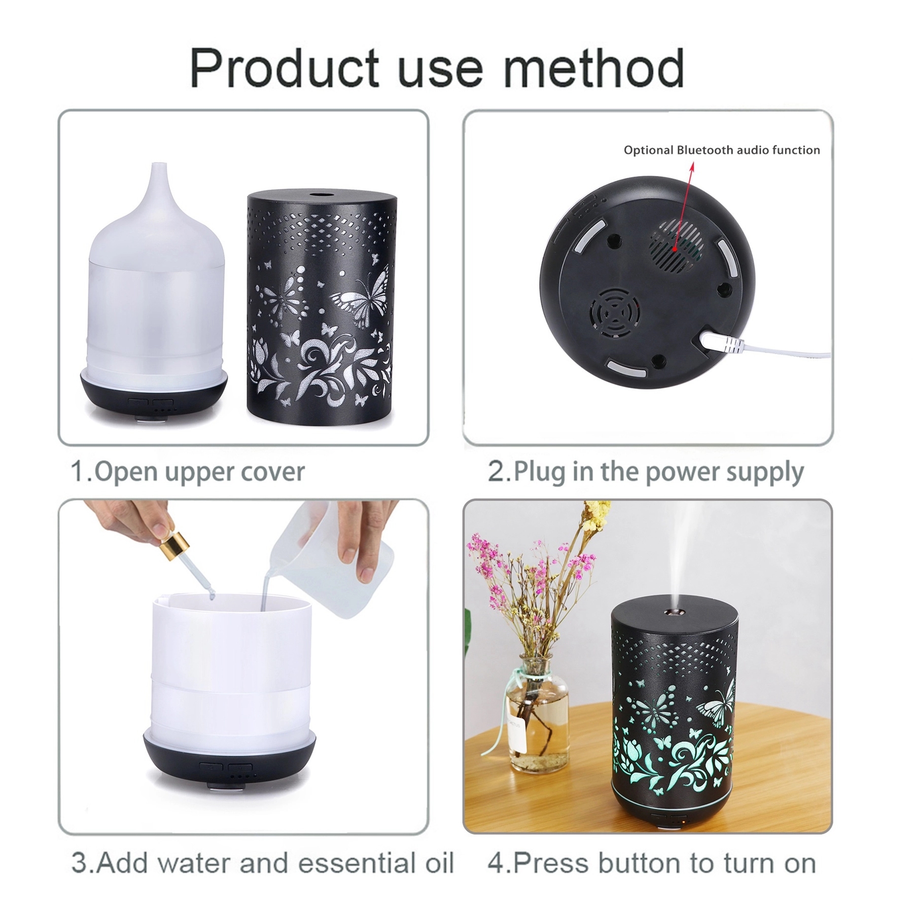 Metal 300ml Ultrasonic Aroma Oil Diffuser 8