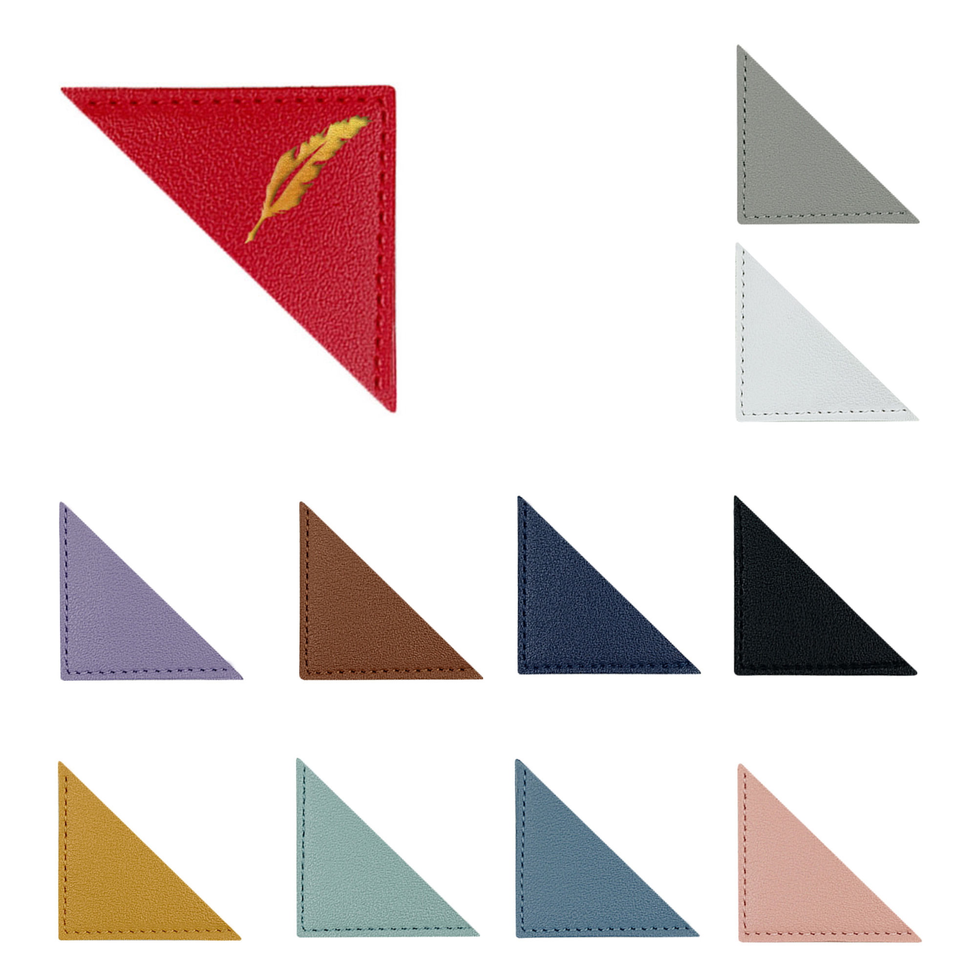 1.38in PU Leather Triangle Bookmark 2