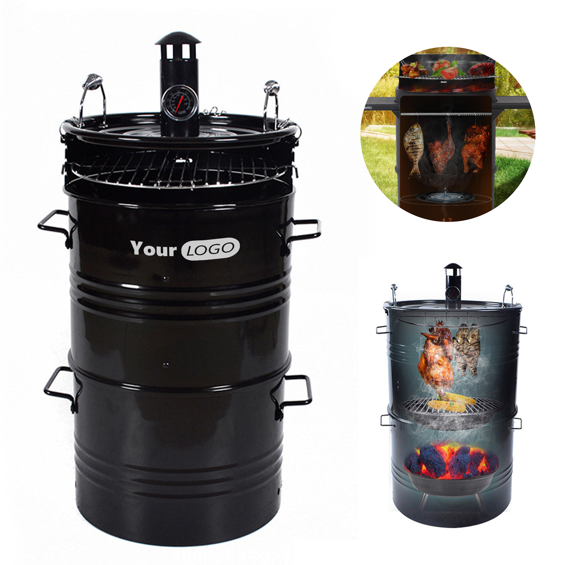 Metal Five In One Multifunctional Barbecue And Smoking Stove 1