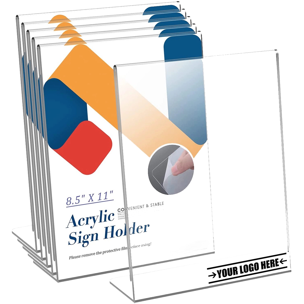 Custom Double Frames Clear Acrylic Sign Holder 8.5 X 11'' 1
