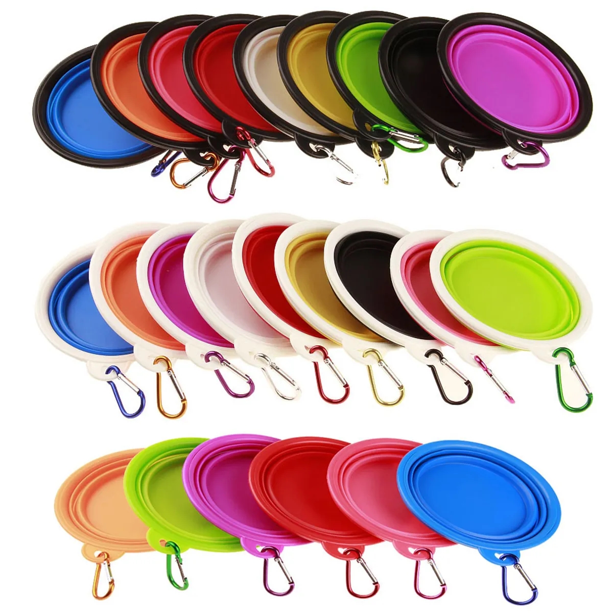 12oz Portable Collapsible Pet Bowl Carabiner Clip 4