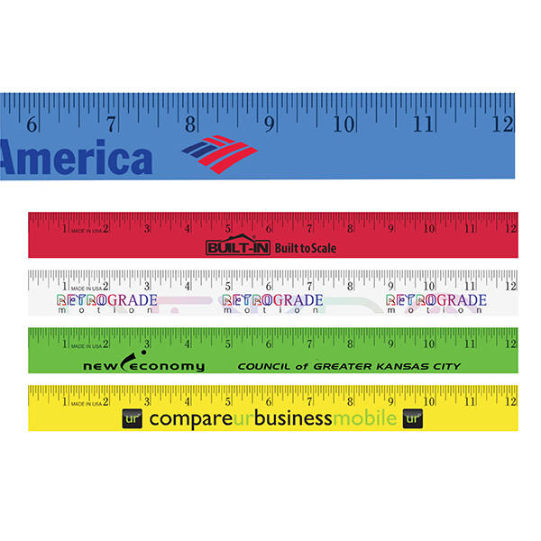 12" Enamel Wood Ruler - English Scale 15