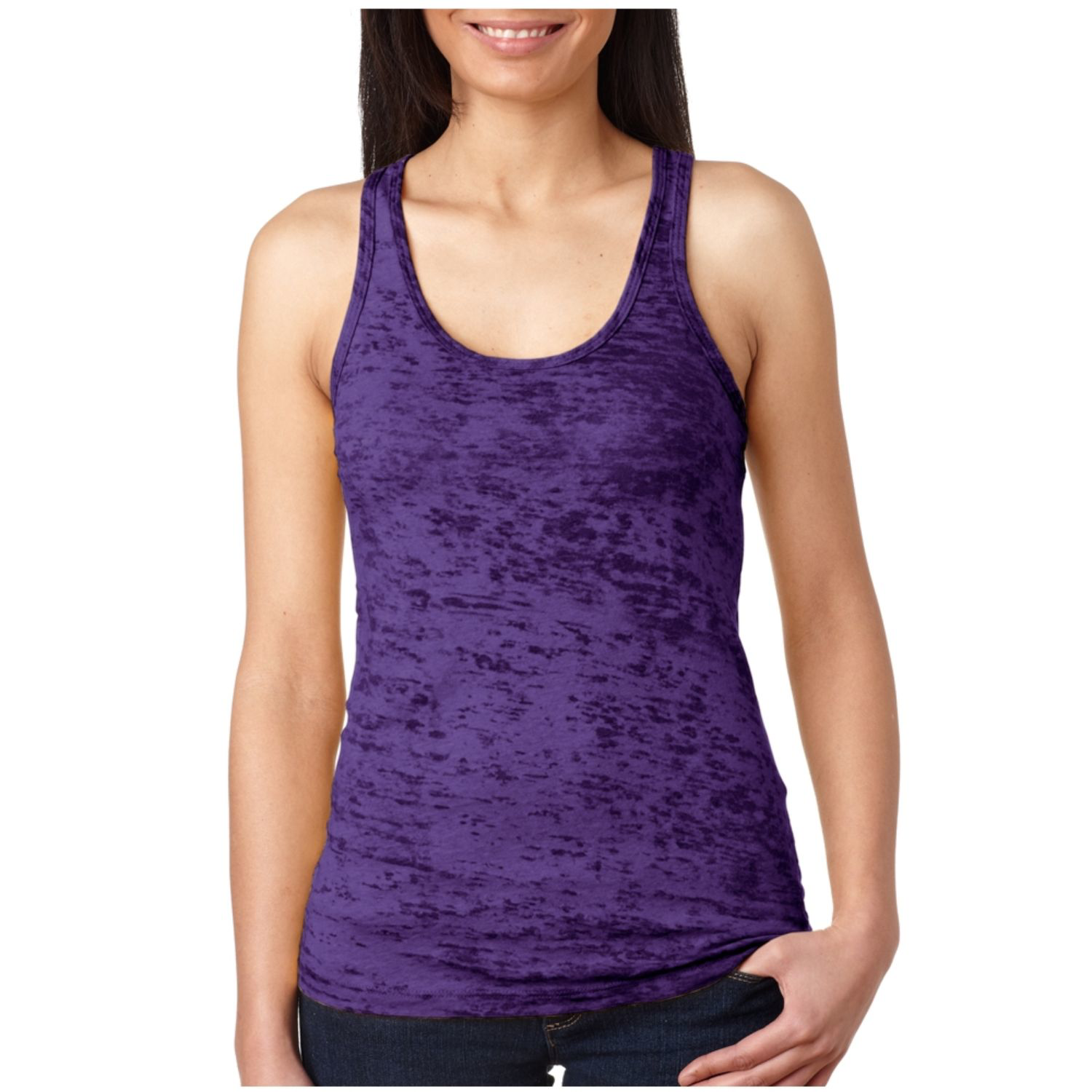 Next Level 3.7 oz. 65/ 35 Cotton/ Polyester Ladies Racer Back Tank Tops 3