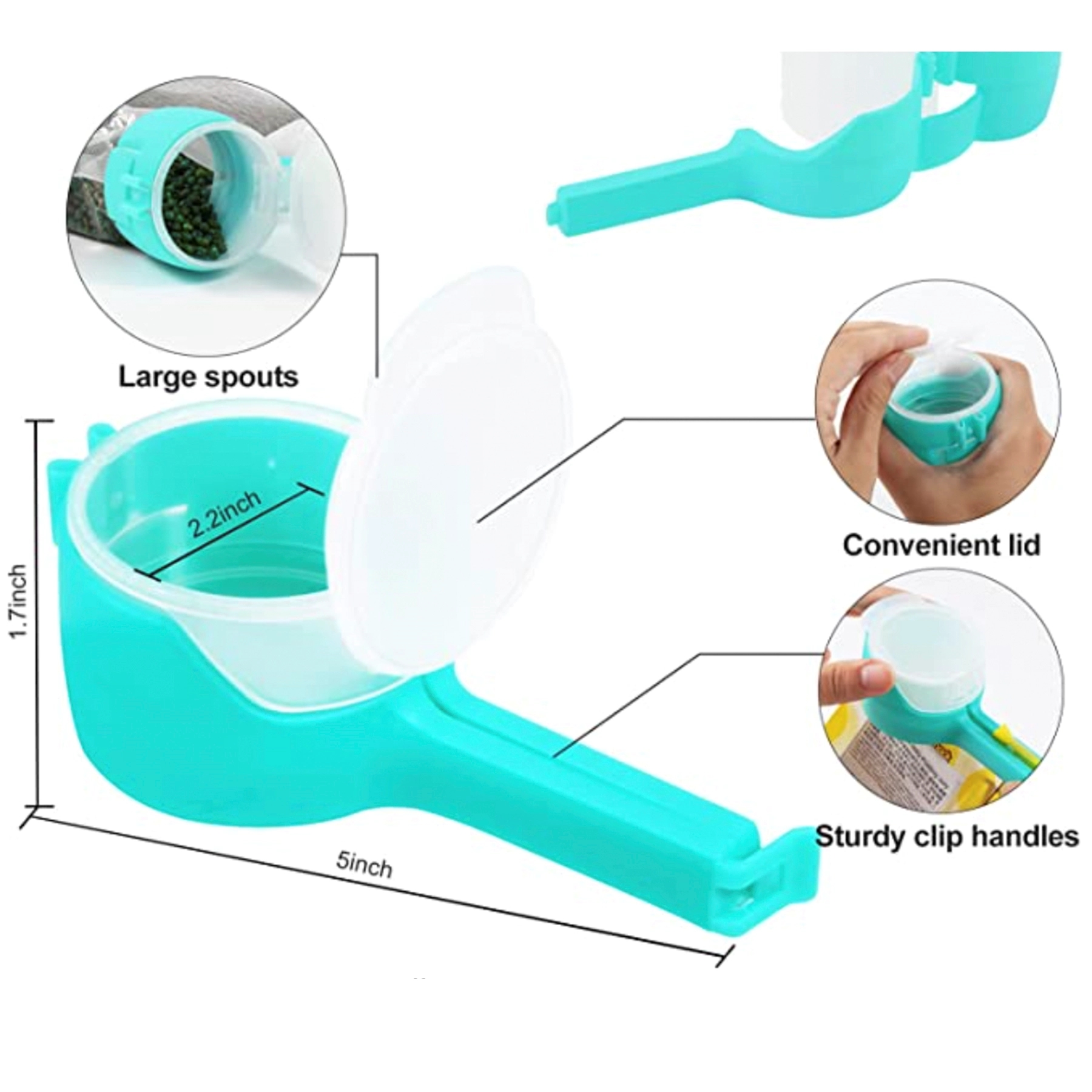 Bag Clips For Food Storage Sealing With Pour Spouts 2