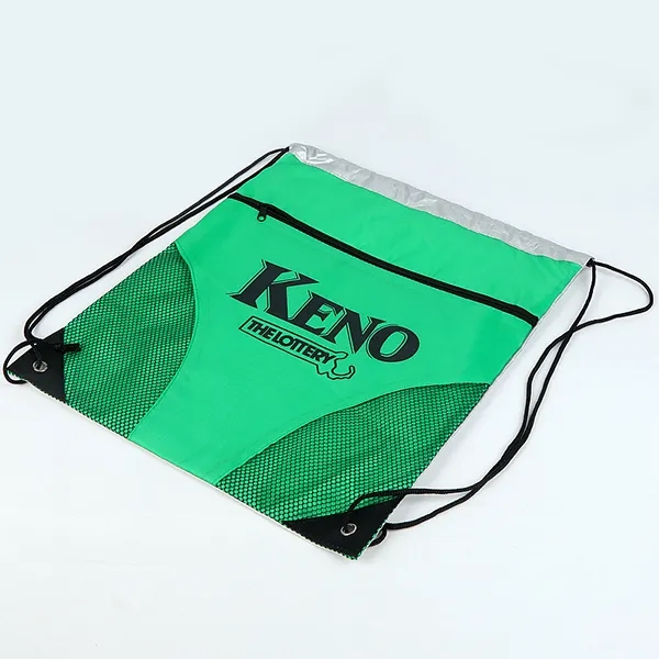 Cyclone Mesh Curve Polyester Drawstring Backpack -14x18 7