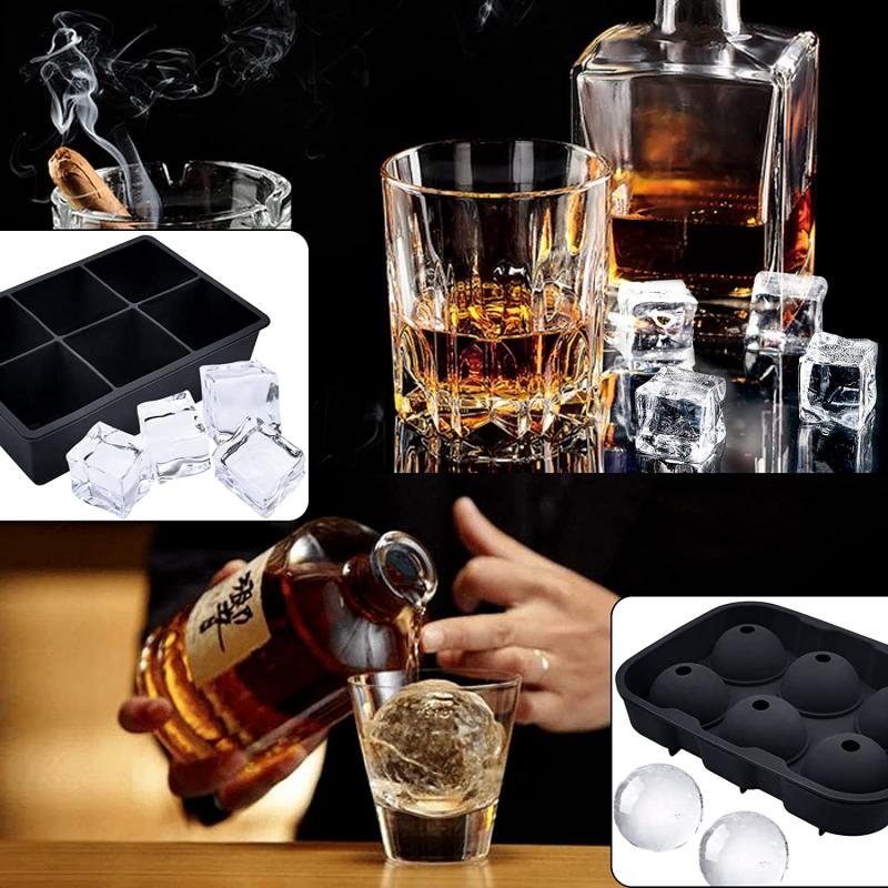 Silicone Ice Cube Trays Sphere Ice Ball Maker w/Lid 7
