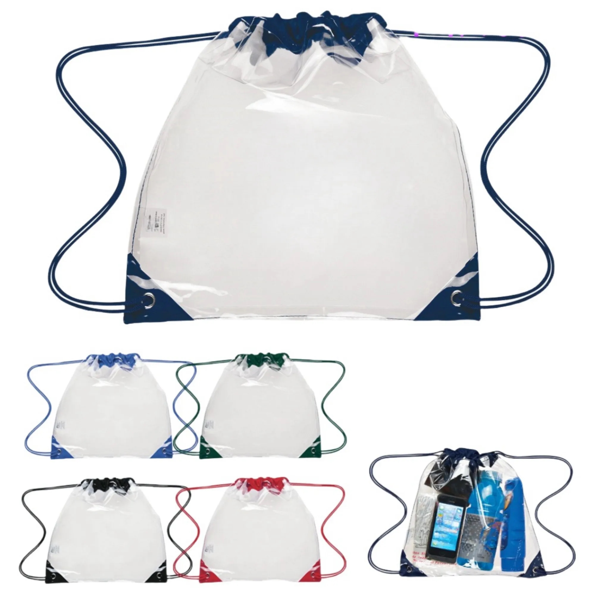 Waterproof PVC Clear Drawstring Bag 3