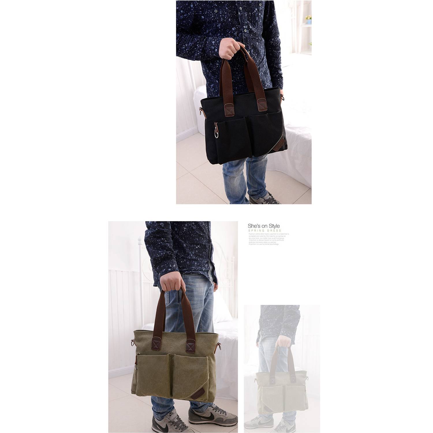 Women Satchel Shoulder Handbags with Multiple Pockets 1