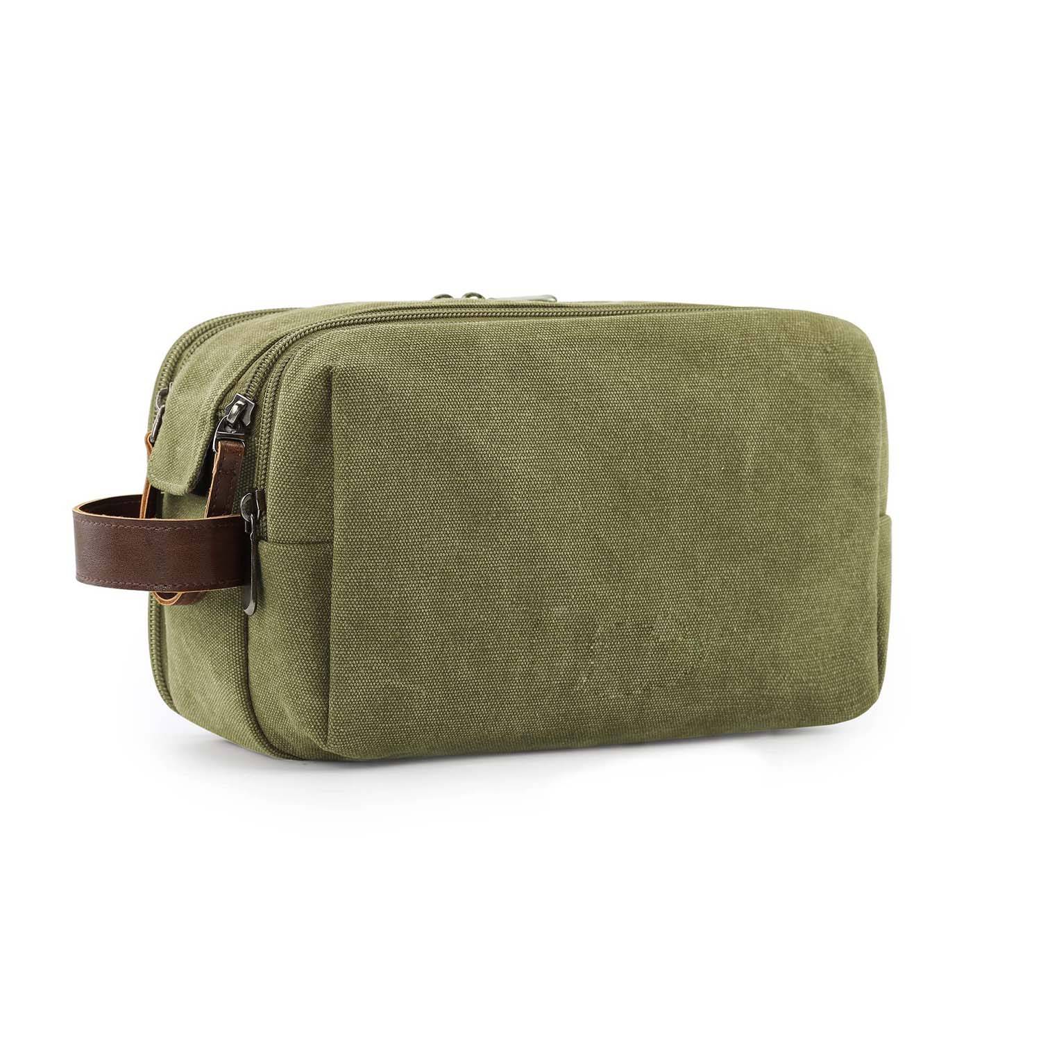 Double Zipper Canvas Travel Toiletries Storage Bag 7