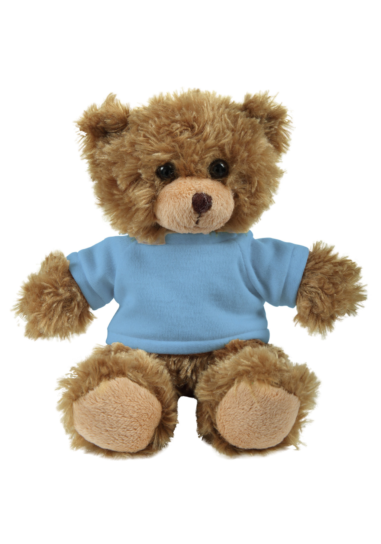 soft plush Mocha Curly Sitting Bear  with t-shirt 19